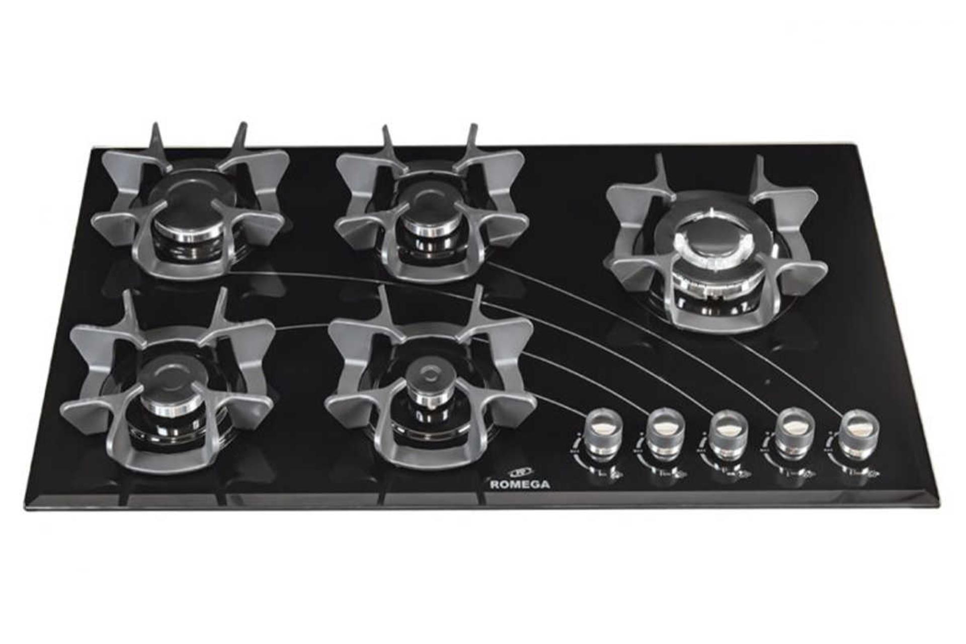 نمای جلوی اجاق گاز صفحه ای شیشه‌ای رمگا 501R