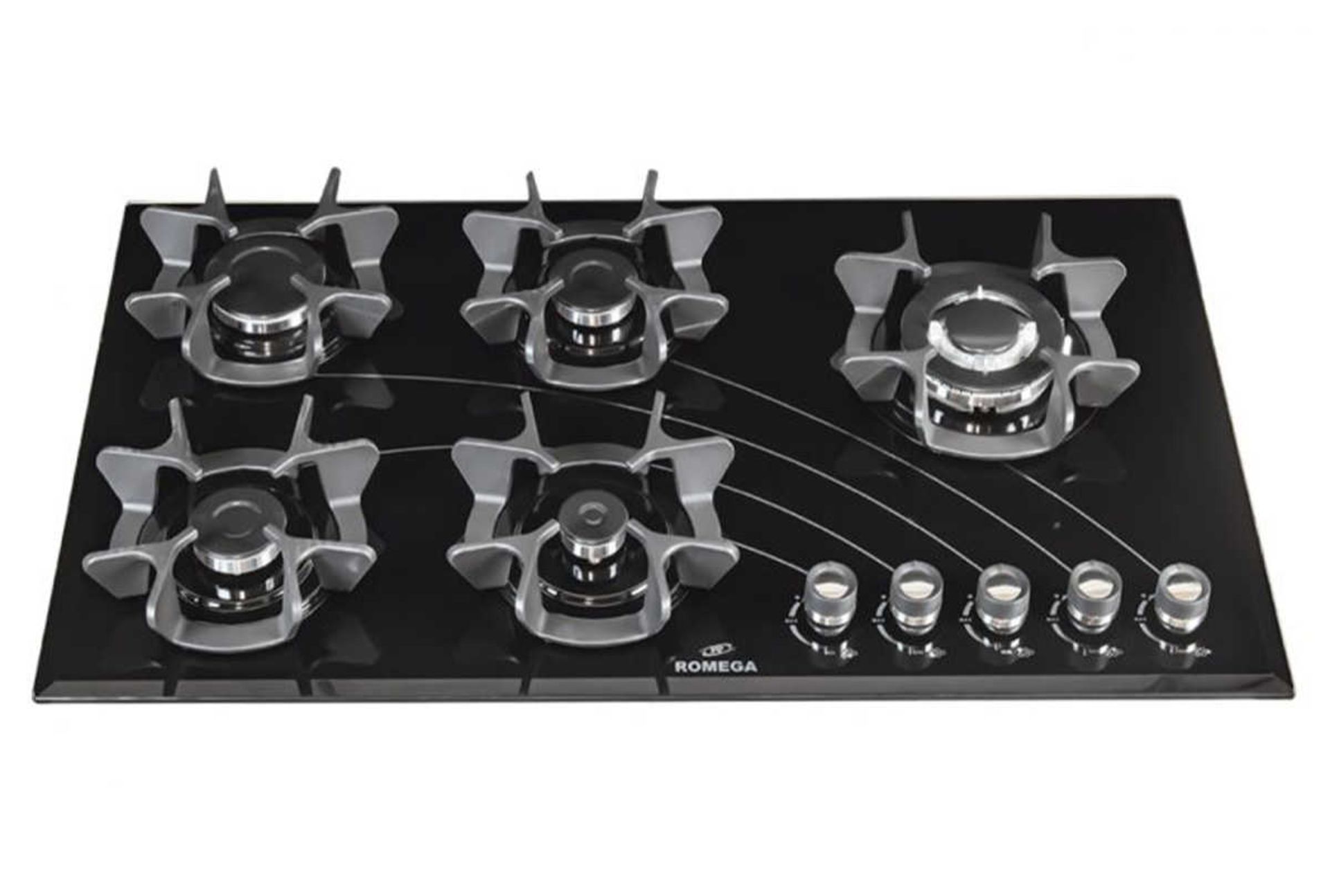 نمای جلوی اجاق گاز صفحه ای شیشه‌ای رمگا 501R