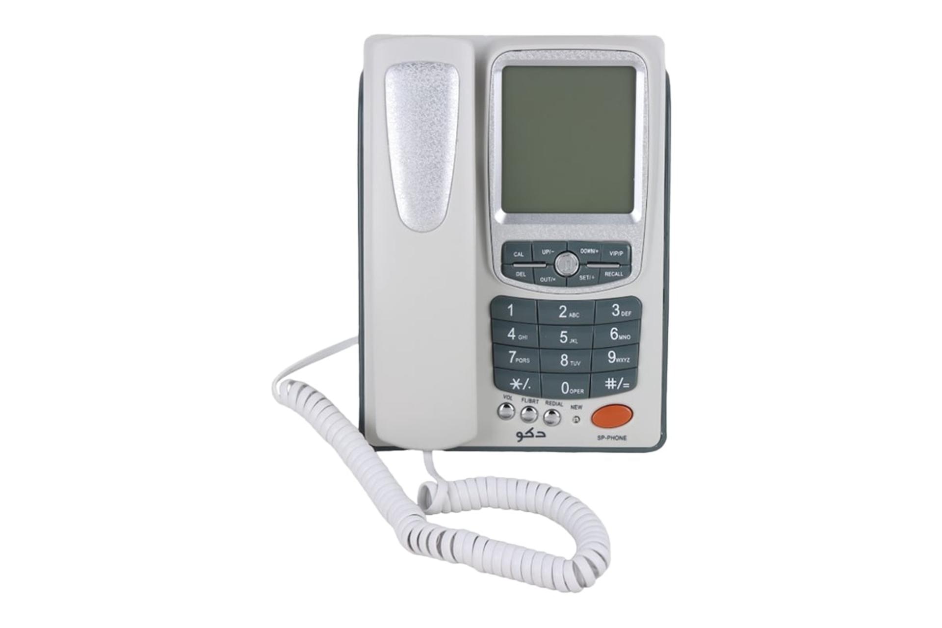 نمای بالای تلفن دکو F24 با نمایش صفحه کلید، گوشی و نمایشگر