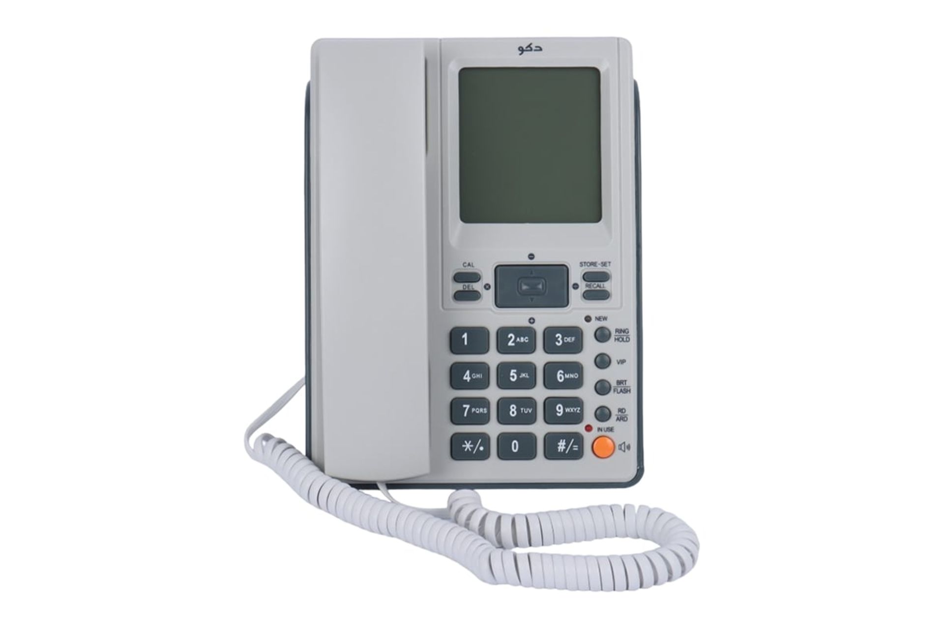 نمای بالای تلفن دکو F25 با نمایش صفحه کلید، نمایشگر و گوشی