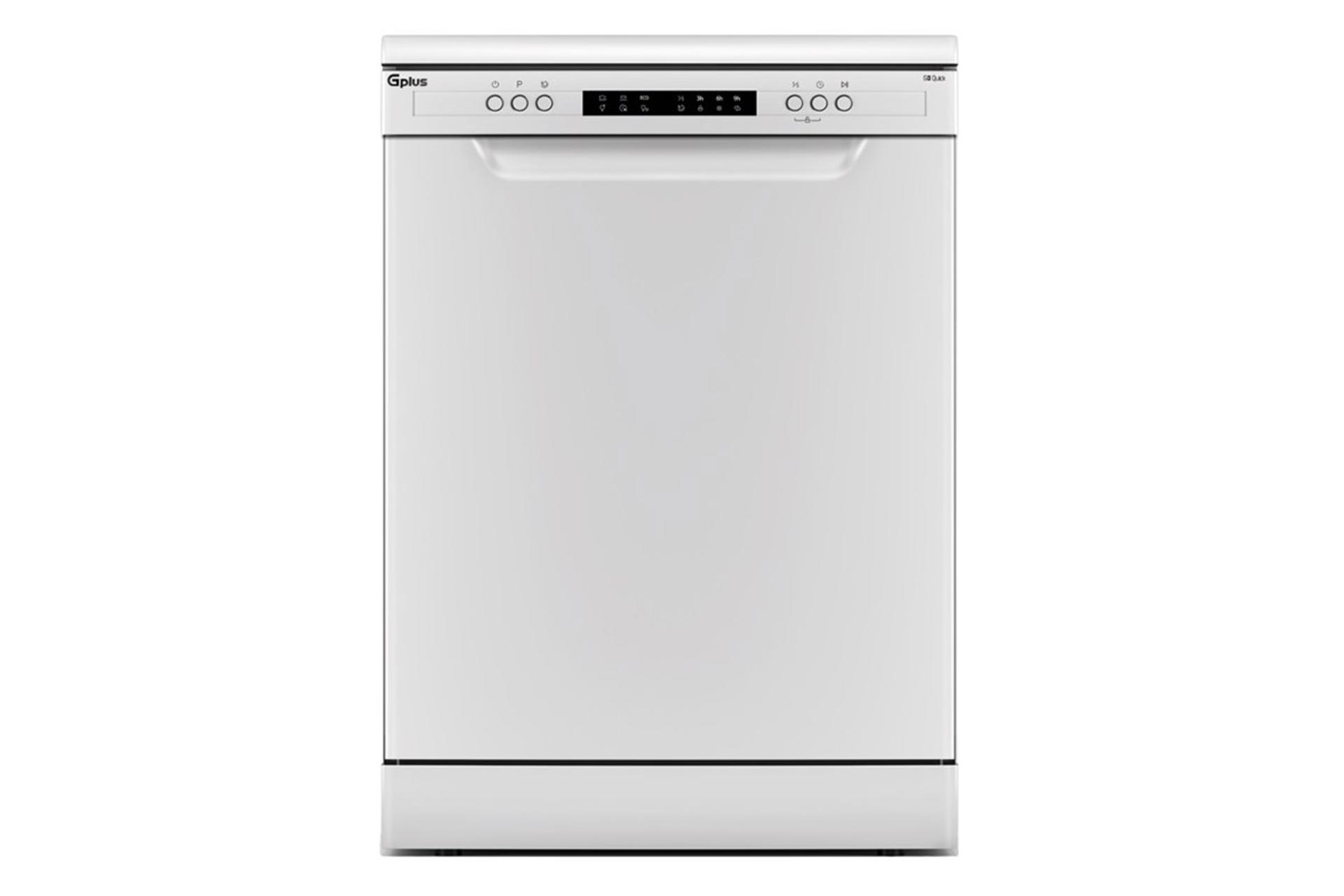 مرجع متخصصين ايران ماشين ظرفشويي جي پلاس Gplus GDW-P5673 رنگ سفيد نماي جلو