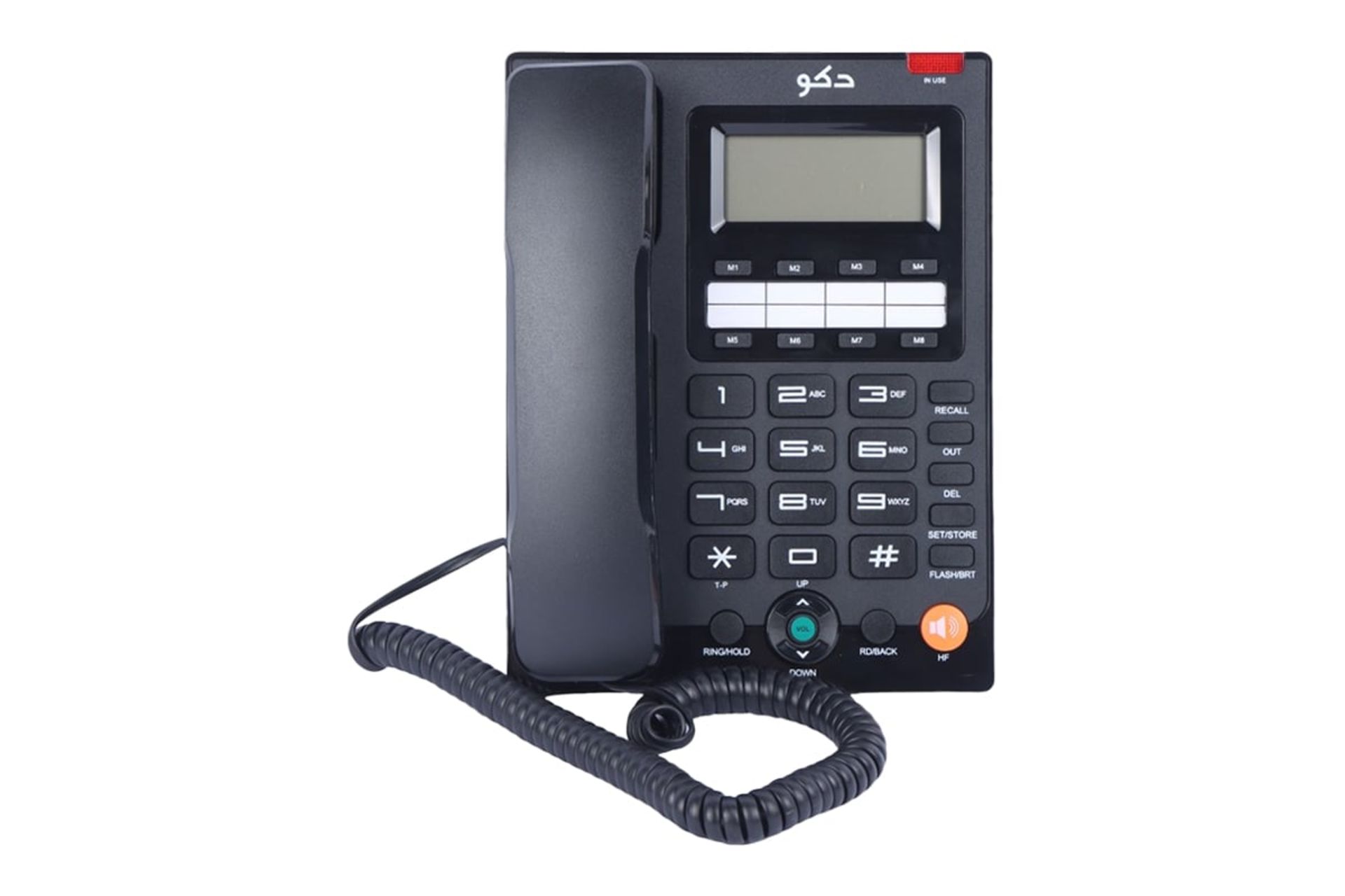 نمای بالای تلفن دکو F26 با نمایش صفحه کلید، گوشی و نمایشگر