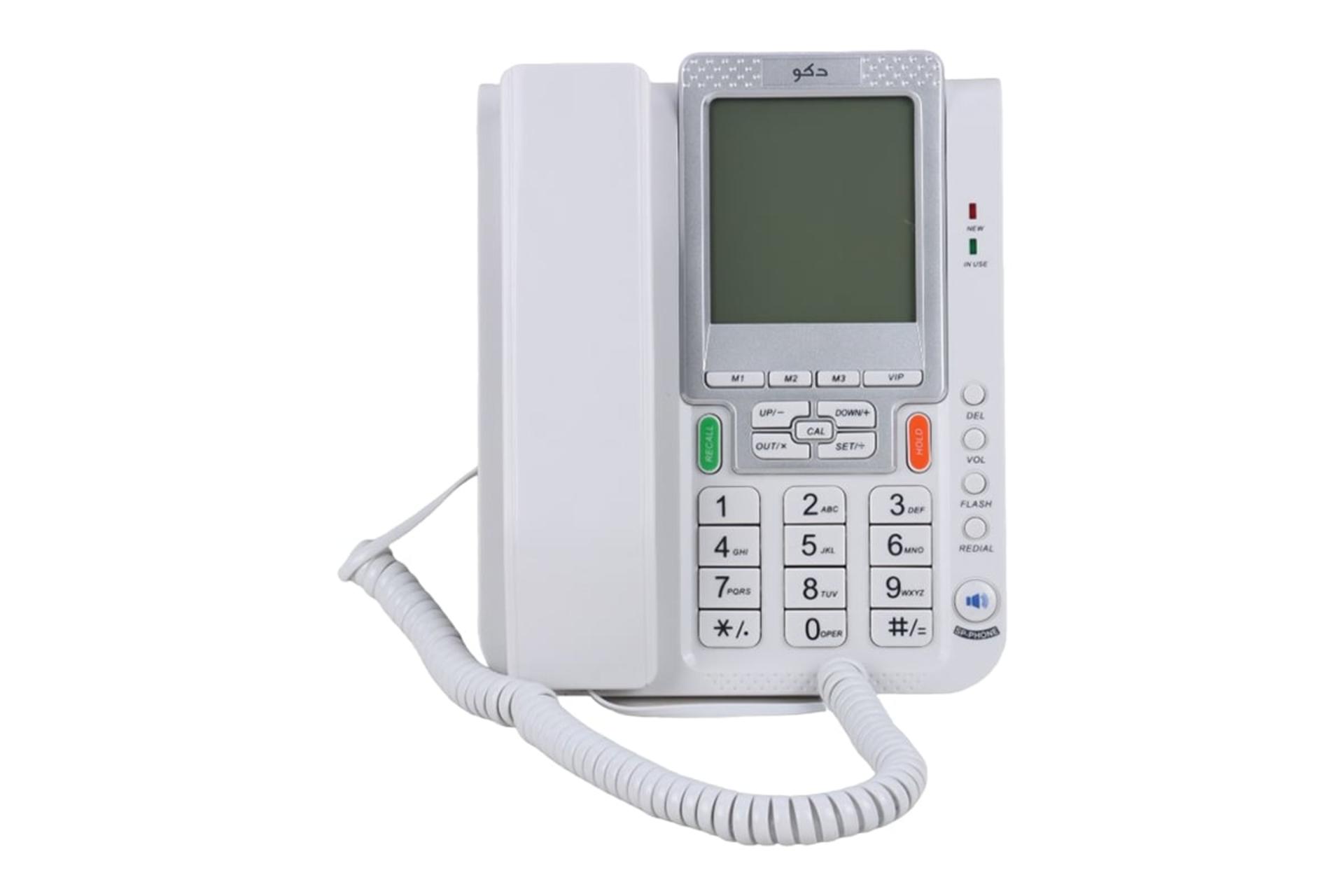 نمای بالای تلفن دکو F29 با نمایش صفحه کلید، نمایشگر و گوشی