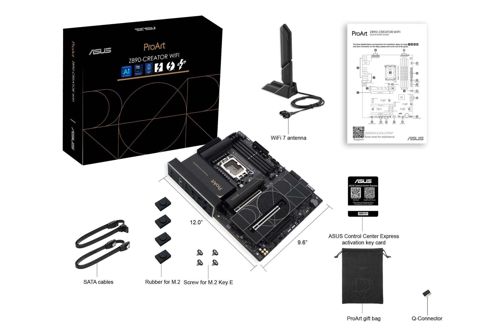 مادربرد ایسوس ASUS ProArt Z890-CREATOR WIFI با جعبه و اقلام همراه