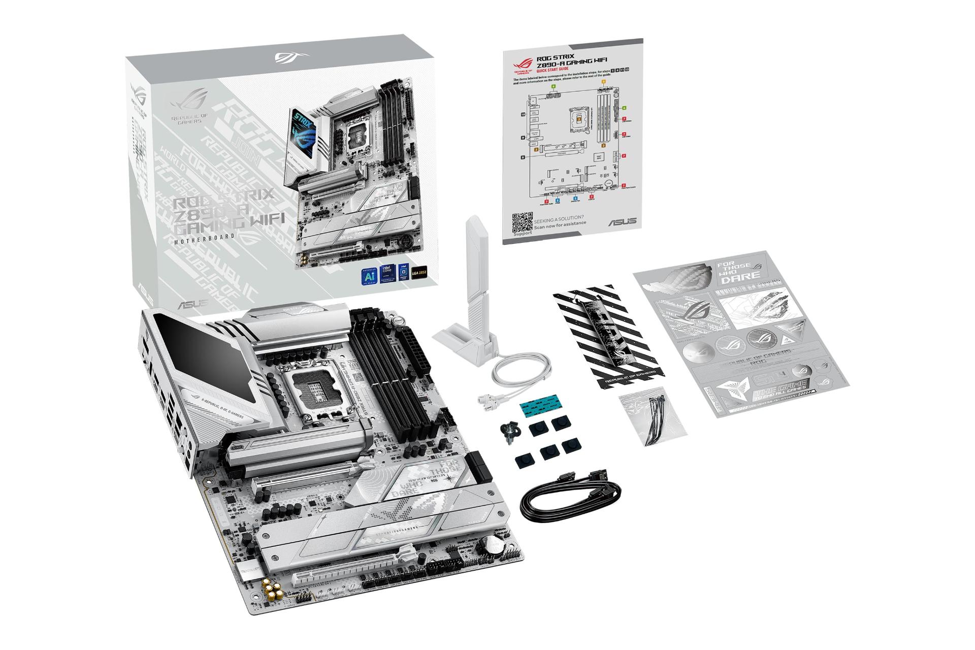 مادربرد ایسوس ASUS ROG STRIX Z890-A GAMING WIFI با جعبه و اقلام همراه