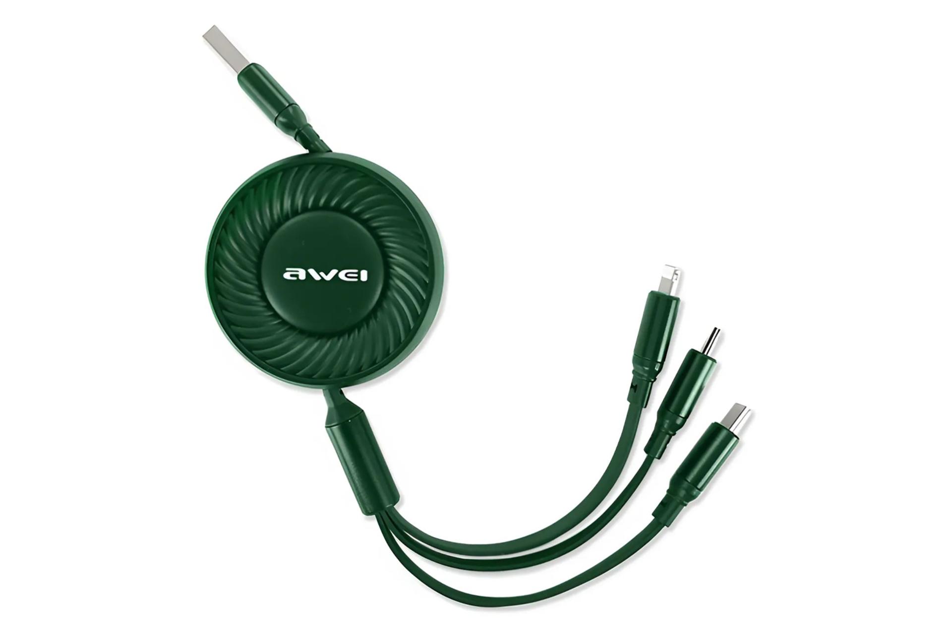 کابل شارژ USB آوی Type-A به Type-C+Micro-USB+Lightning مدل CL-136 3in1 با طول 1 متر