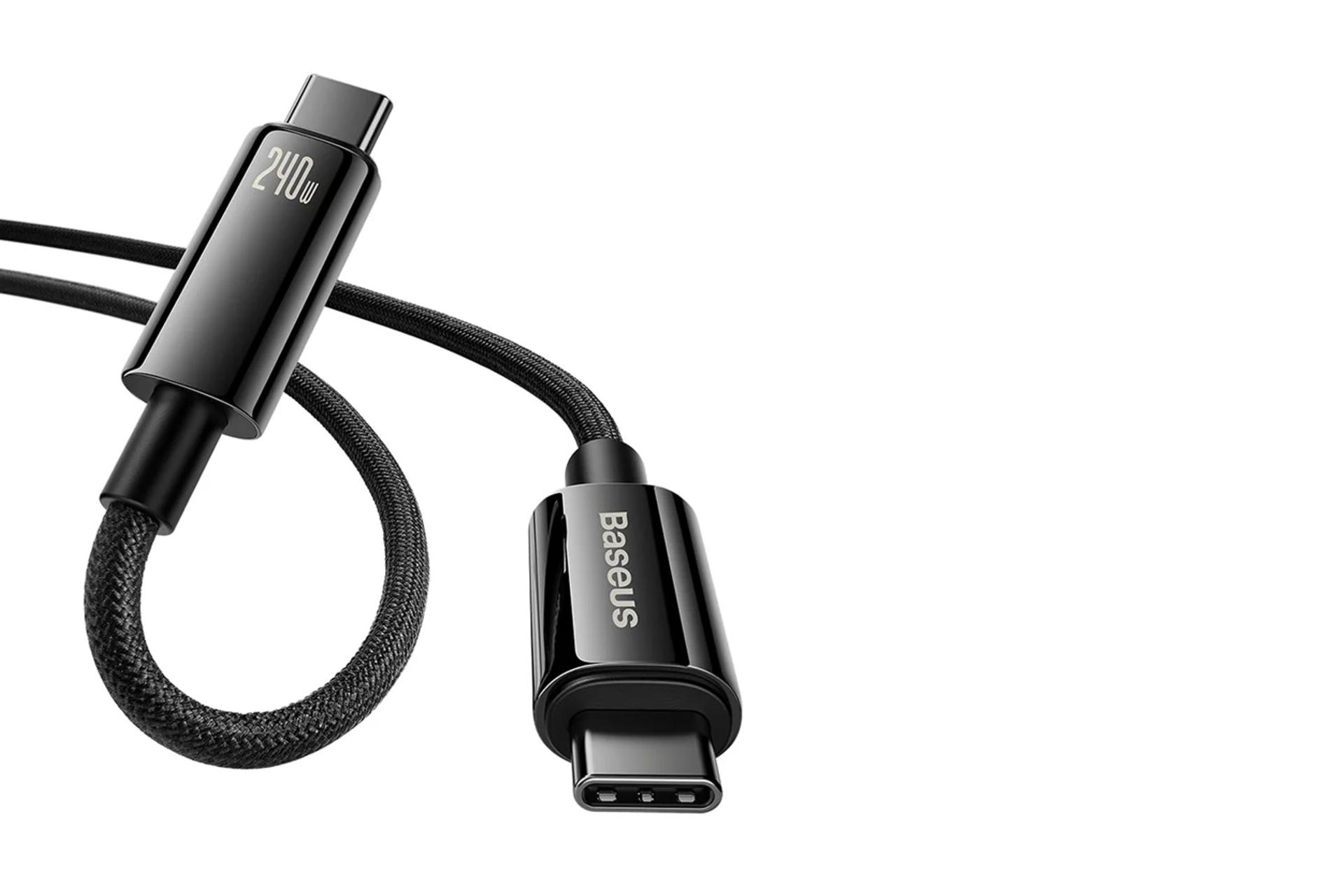 کانکتور و اتصال کابل شارژ USB باسئوس Type-C به Type-C مدل CAWJ040001 با طول 3 متر