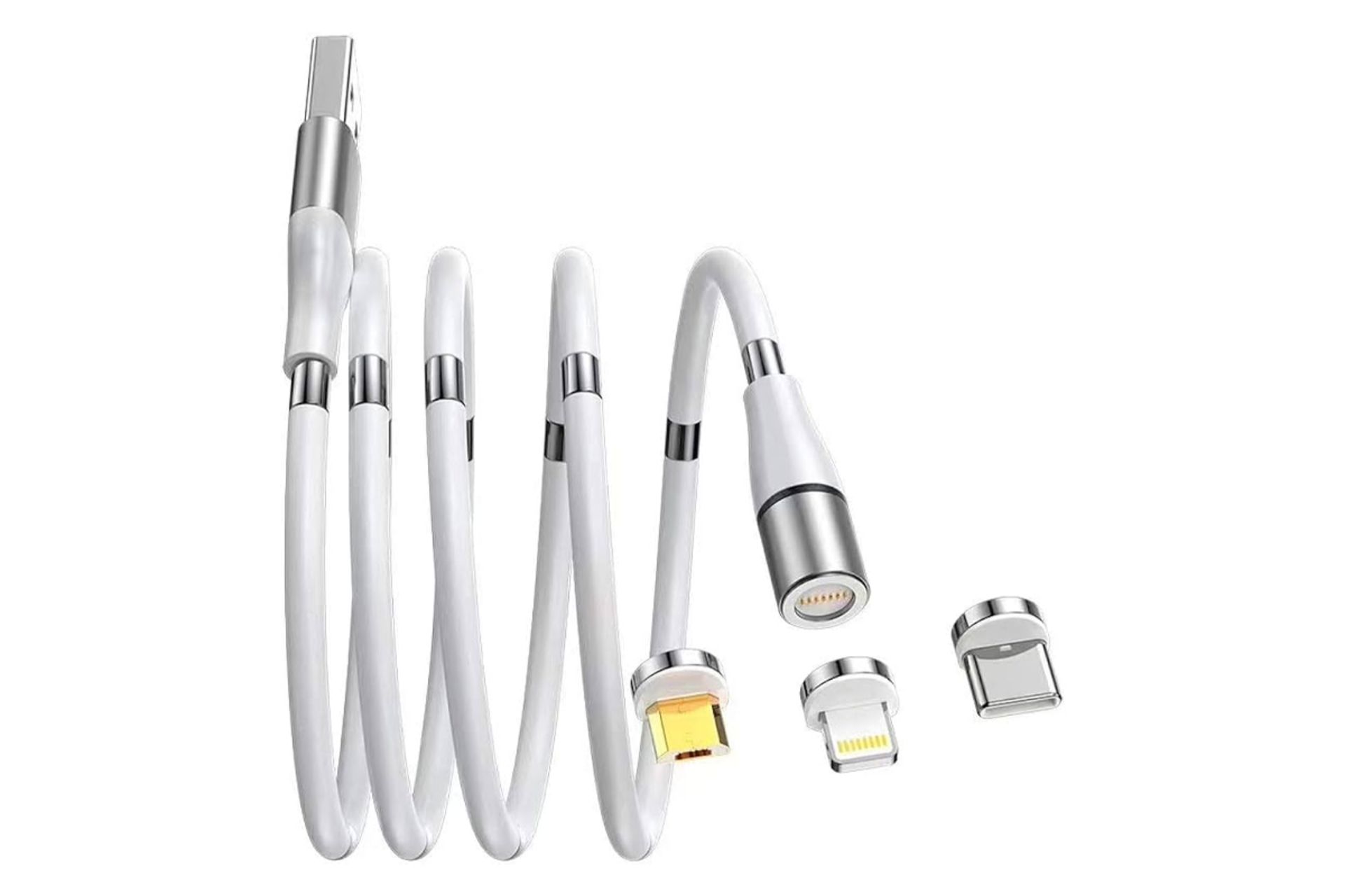 کابل شارژ USB سوپرکالا Type-A به Type-C+Micro-USB+Lightning مدل Magnetkabel 3in1 با طول 0.9 متر
