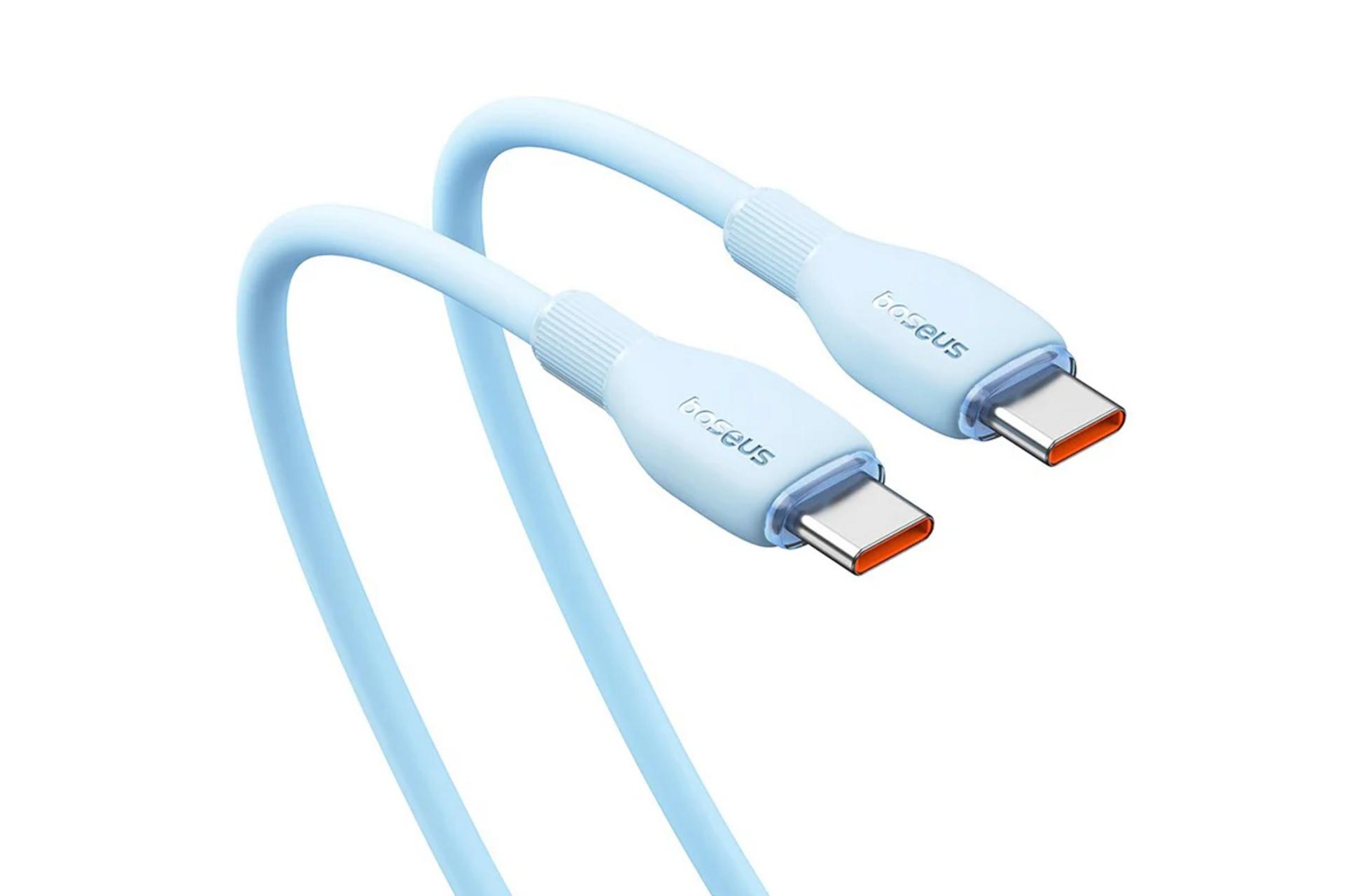 کانکتور و اتصال کابل شارژ USB باسئوس Type-C به Type-C مدل Pudding Series با طول 1.2 متر