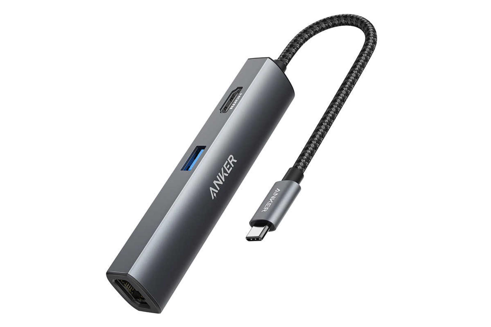 مرجع متخصصين ايران نماي سمت راست هاب USB-C انكر 5 پورت مدل 533