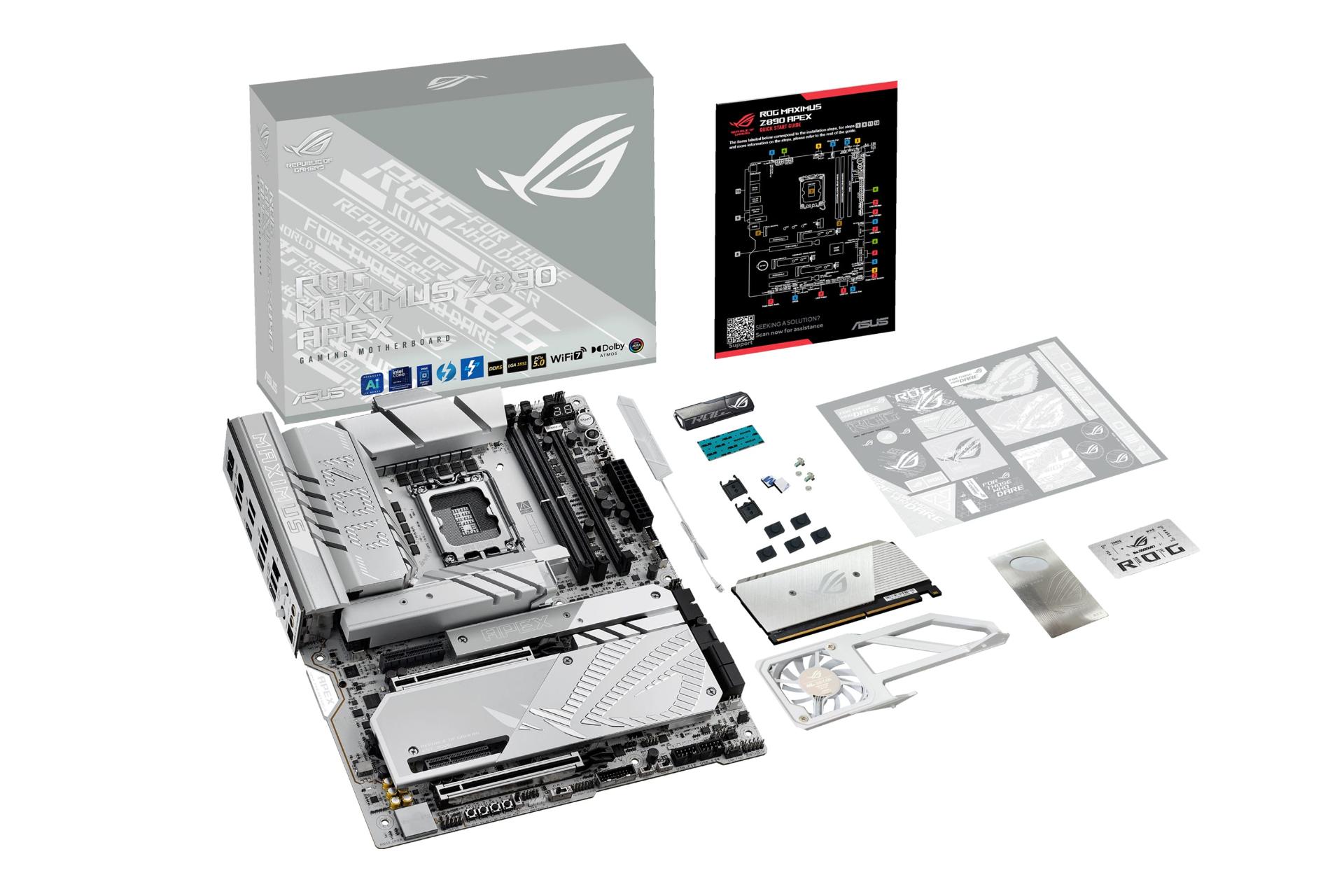مادربرد ایسوس ASUS ROG MAXIMUS Z890 APEX با جعبه و اقلام همراه