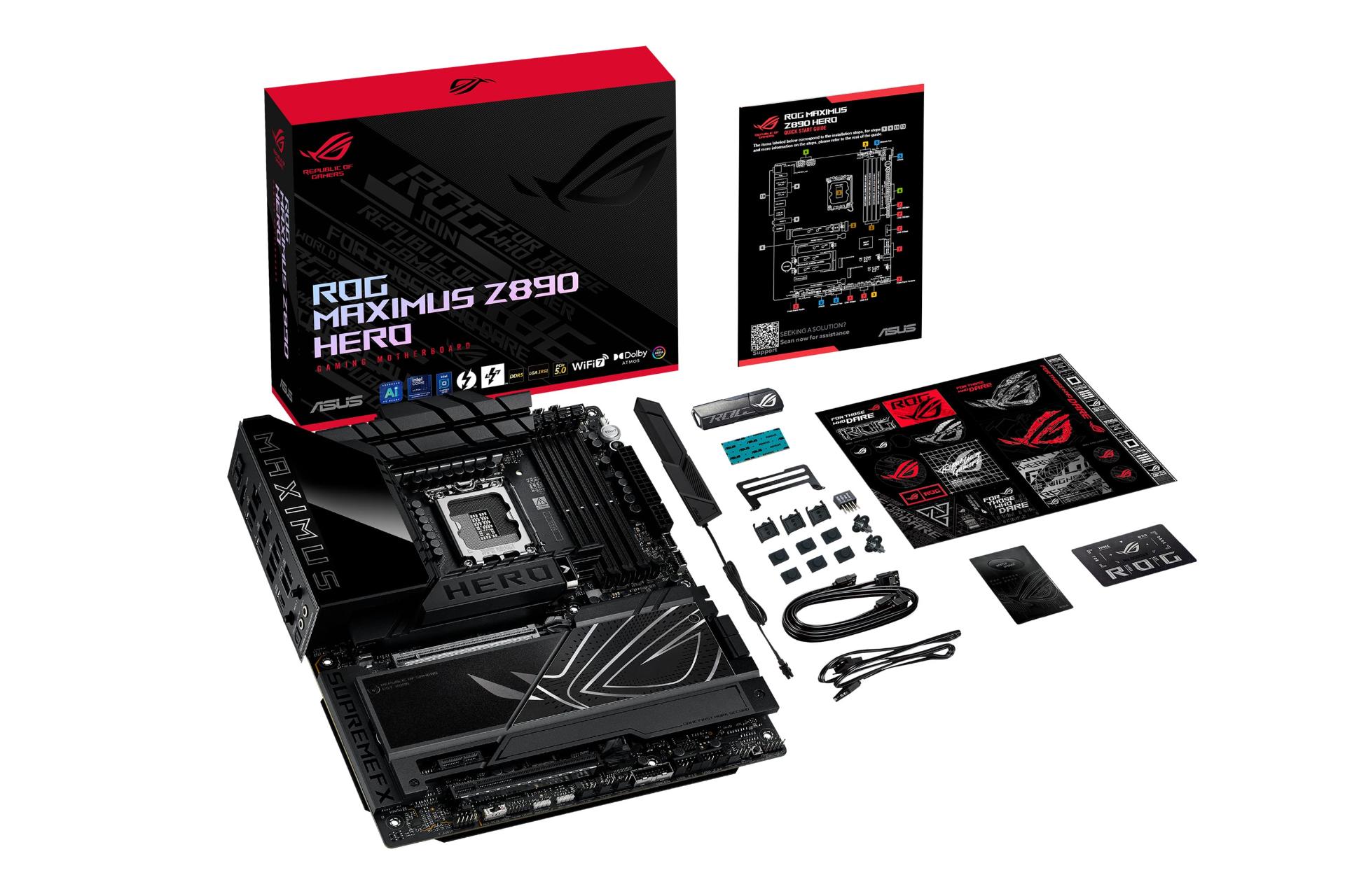 مادربرد ایسوس ASUS ROG MAXIMUS Z890 HERO با جعبه و اقلام همراه
