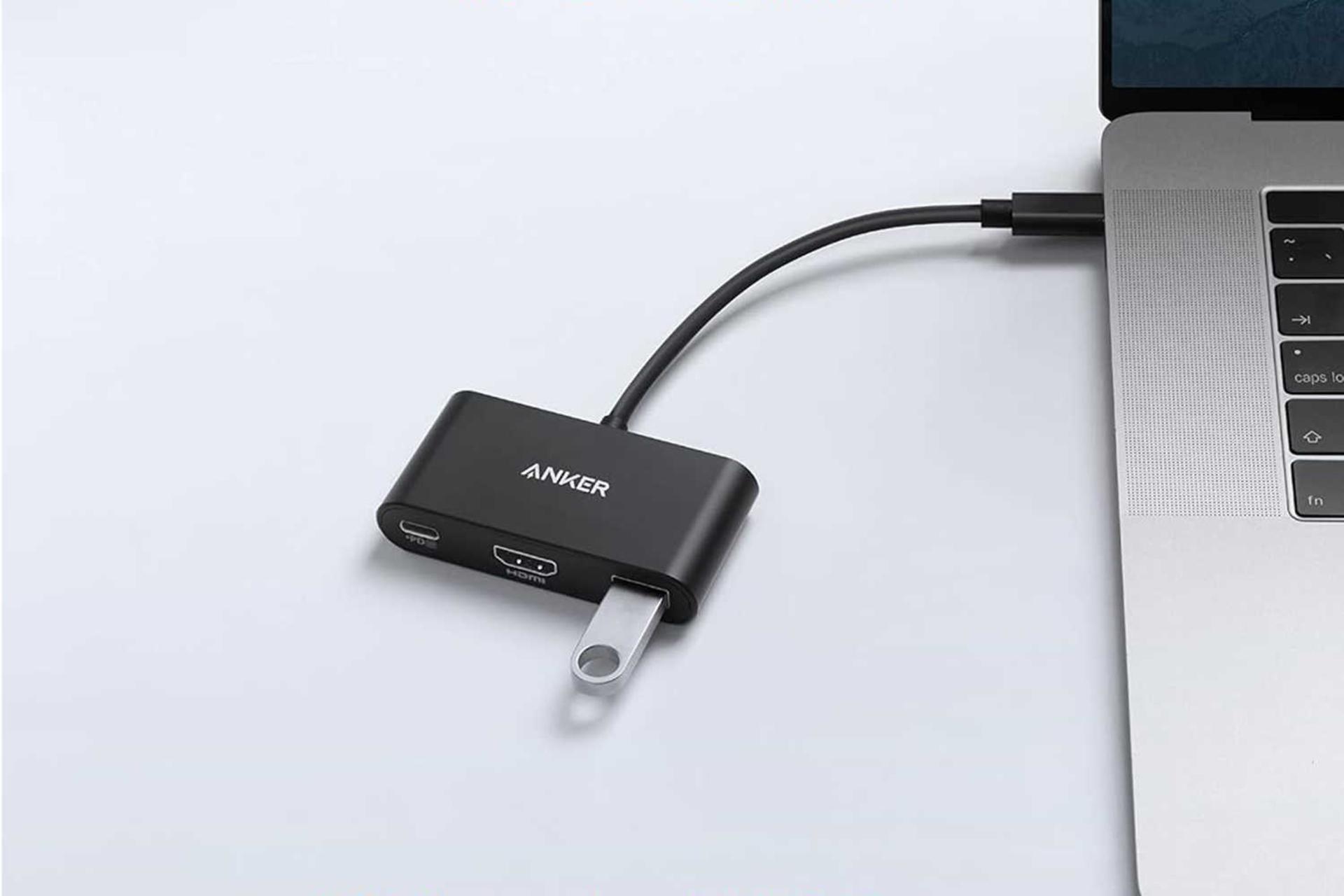 قابلیت انتقال اطلاعات هاب USB-C انکر 3 پورت مدل A8339