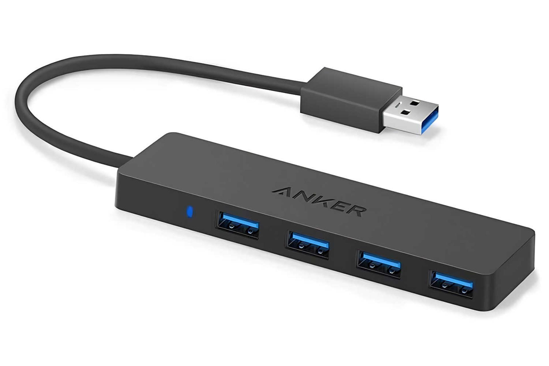 مرجع متخصصين ايران نماي سمت چپ هاب USB 3.0 انكر 4 پورت مدل A7516
