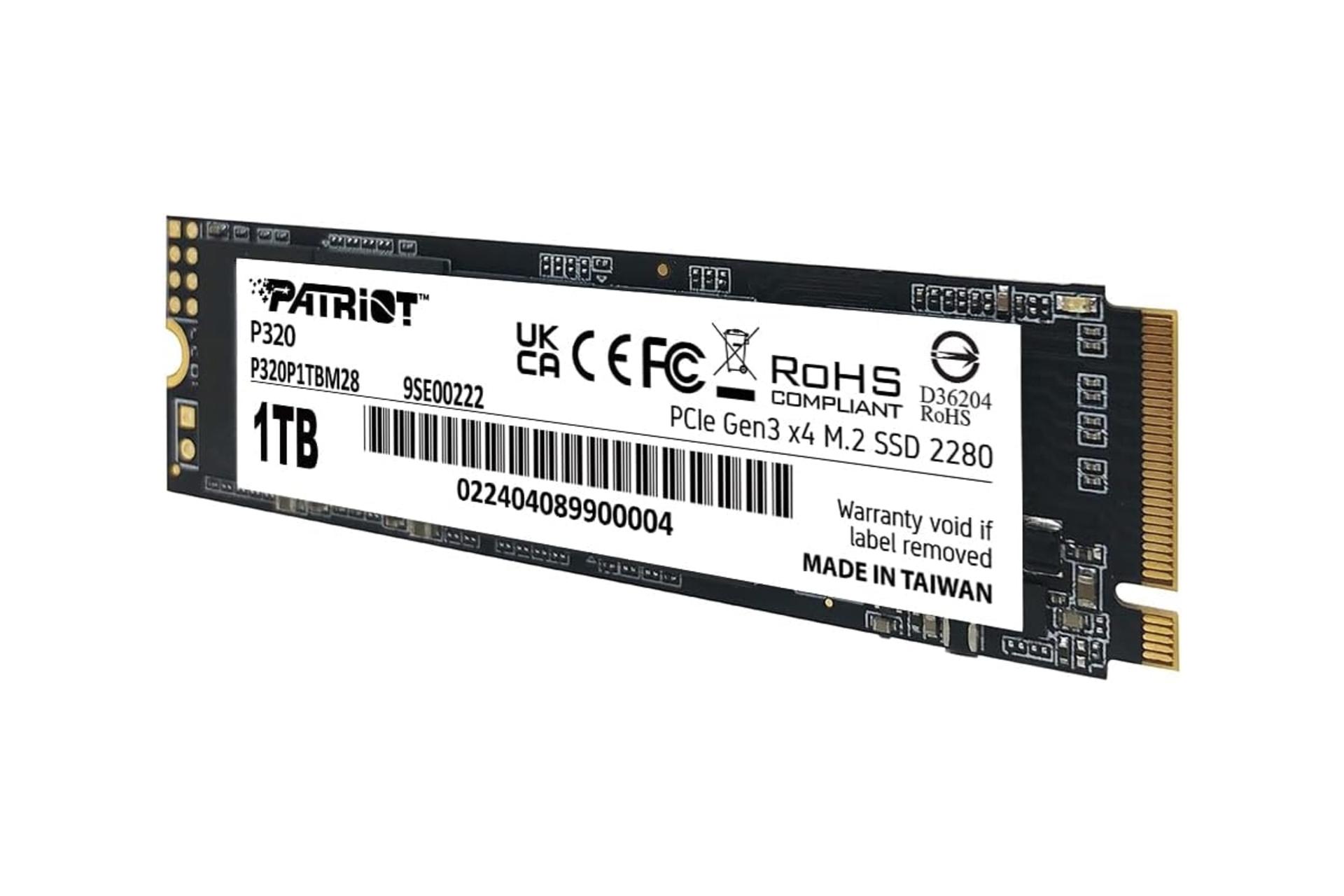 کانکتور و اتصال اس اس دی پاتریوت P320 NVMe M.2 ظرفیت 1 ترابایت