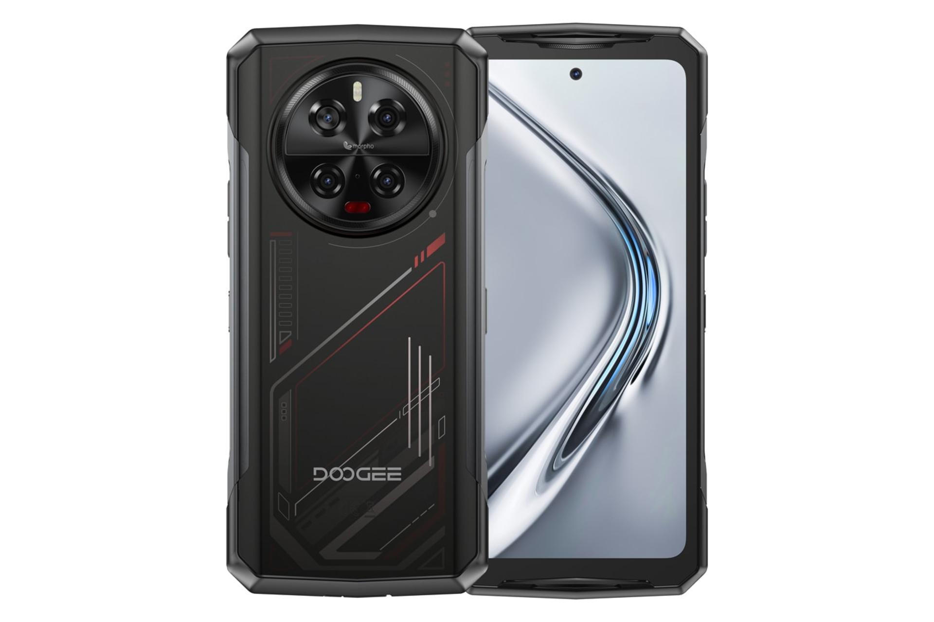 پنل جلو و پشت گوشی موبایل دوجی Doogee V40 مشکی و قرمز