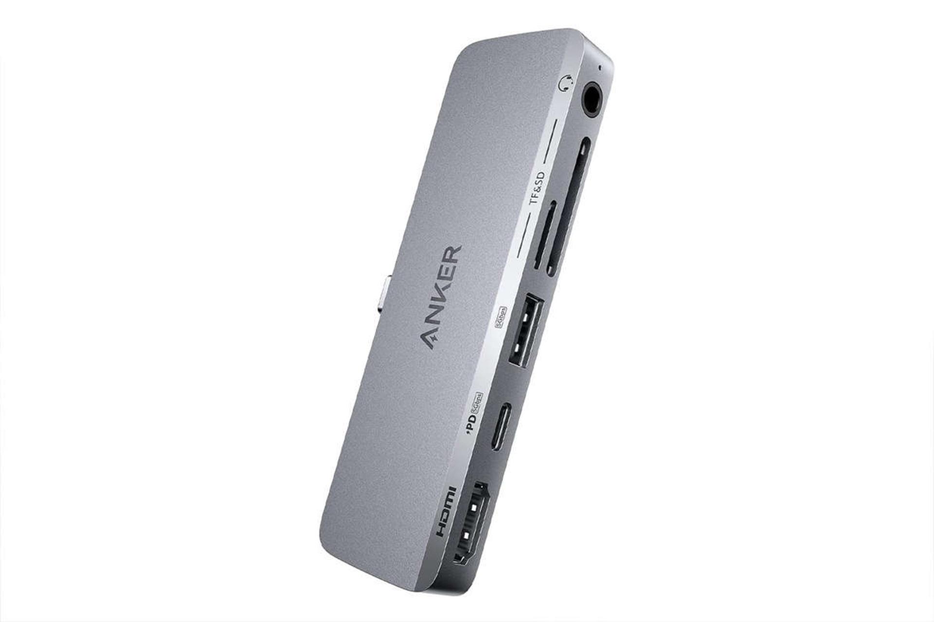 مرجع متخصصين ايران نماي جلوي هاب USB-C انكر 6 پورت مدل 541 رنگ خاكستري