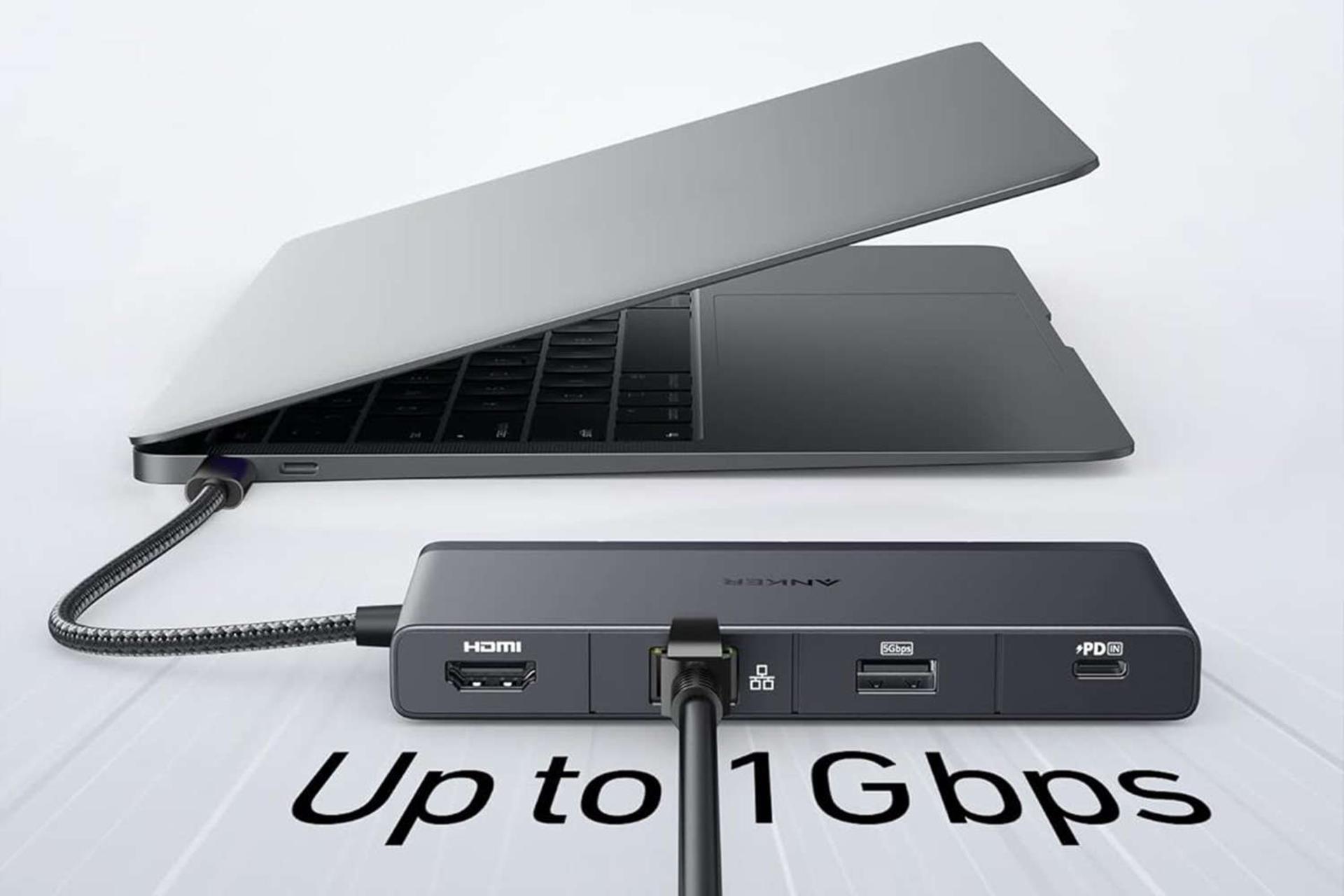 مرجع متخصصين ايران درگاه اتصال اينترنت هاب USB-C انكر 9 پورت مدل 552