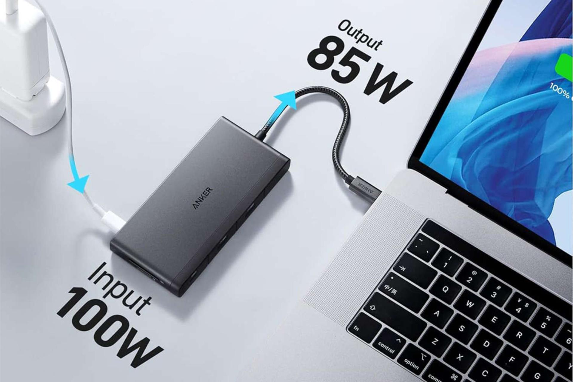 درگاه شارژ هاب USB-C انکر 9 پورت مدل 552