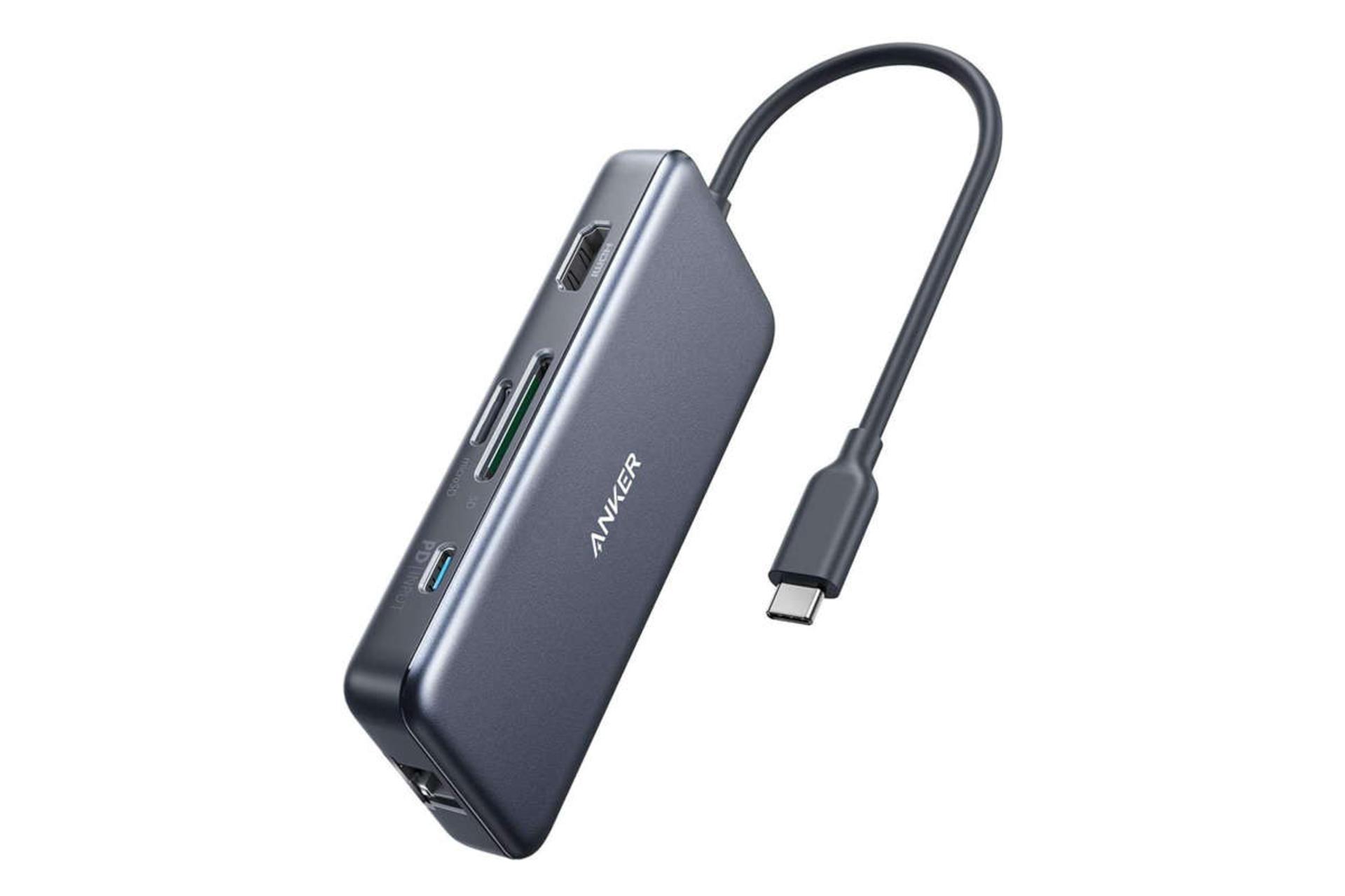 مرجع متخصصين ايران نماي جلوي هاب USB-C انكر 7 پورت مدل A8352