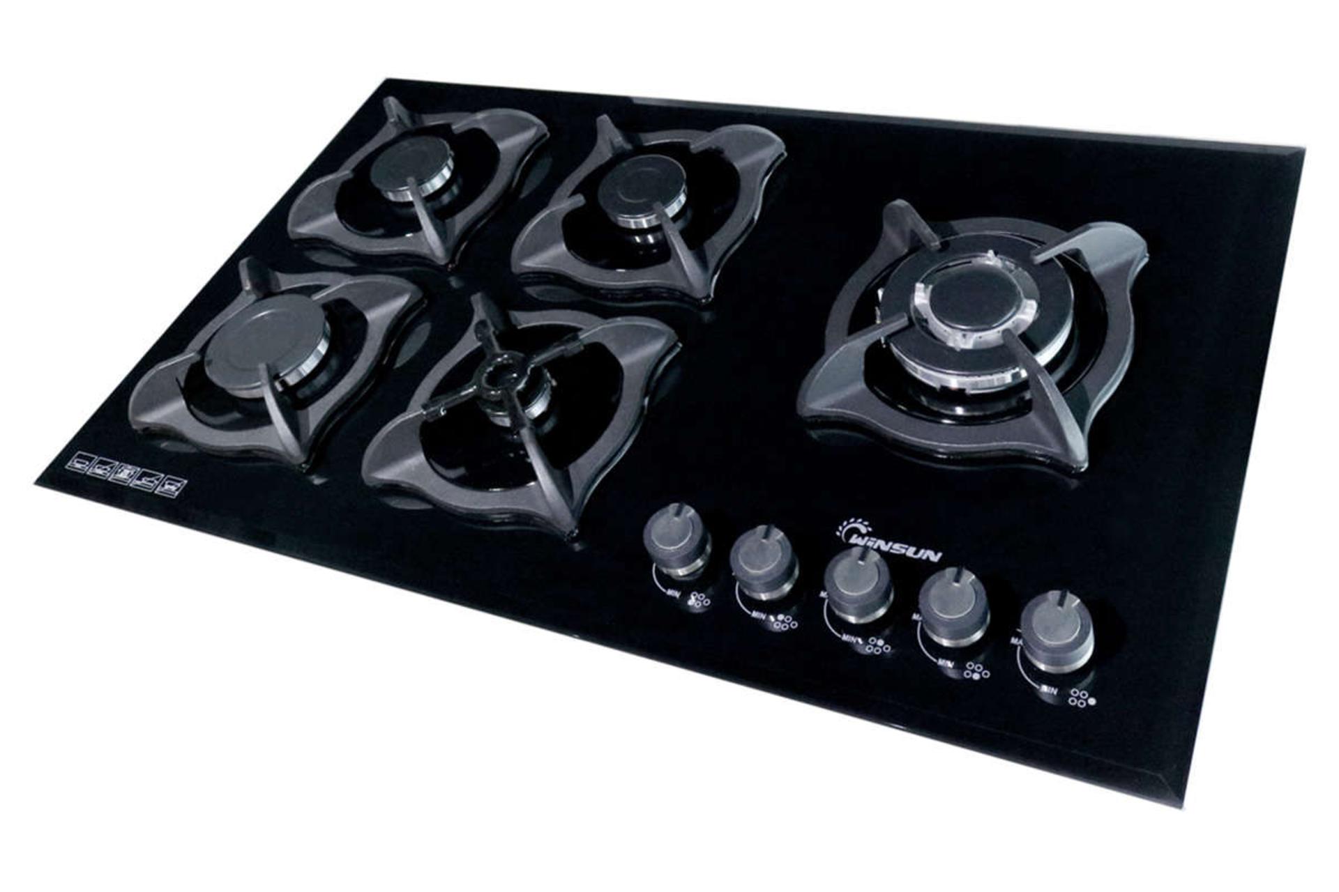 نمای سمت راست اجاق گاز صفحه ای شیشه ای وین سان 232B 