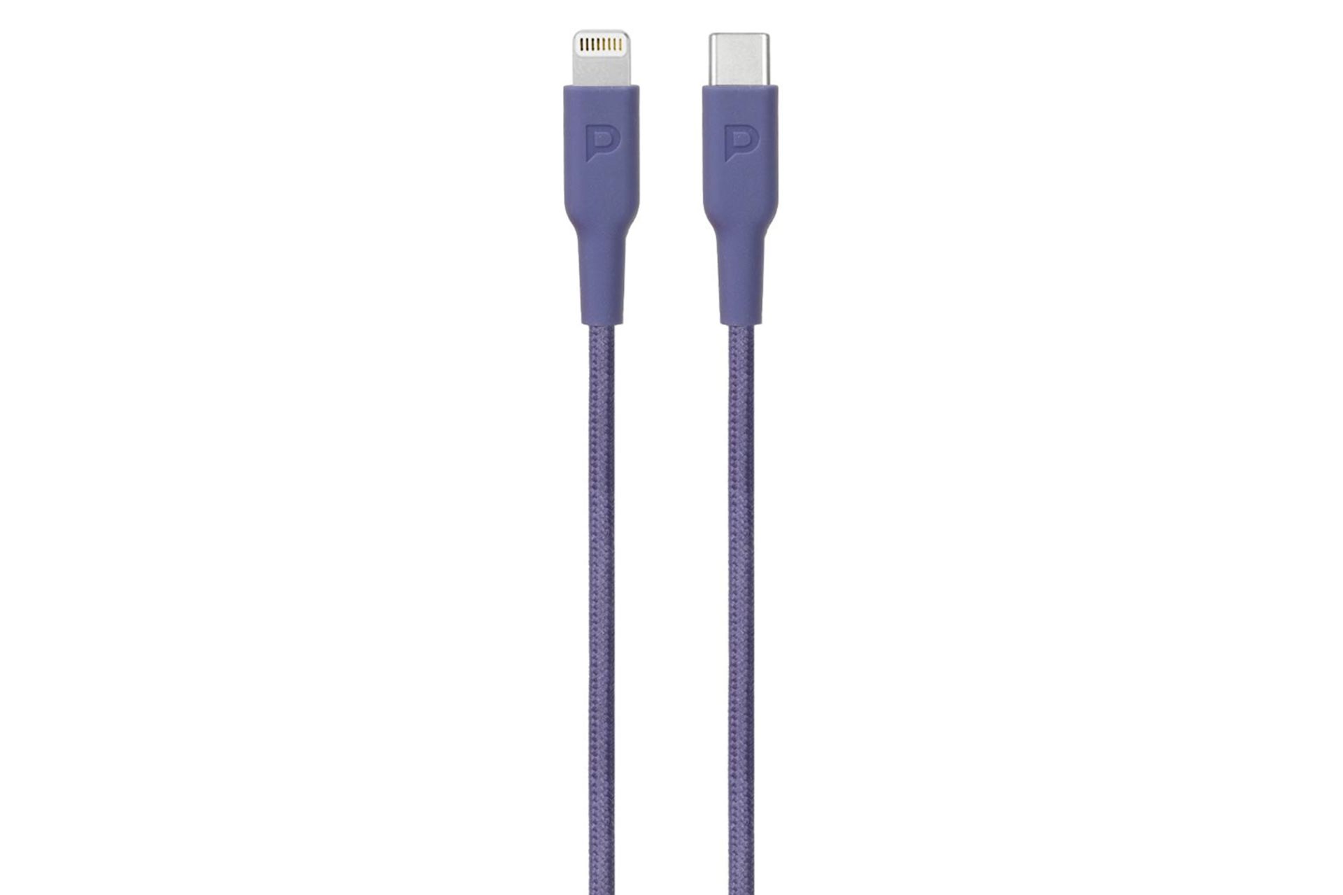 کانکتور و اتصال کابل شارژ USB پاورولوجی Type-C به Lightning مدل P23BRCL2PU با طول 2 متر