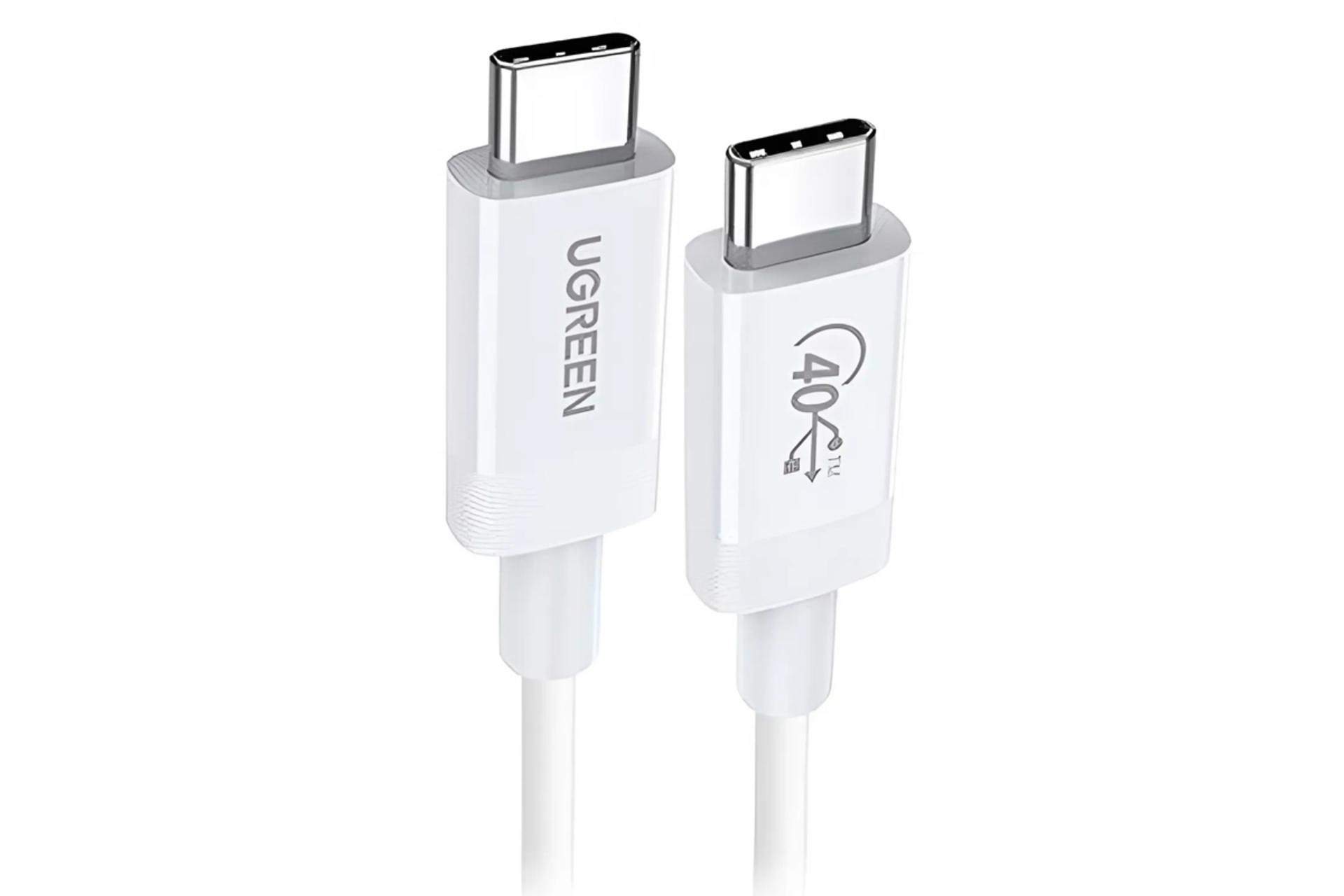 کابل شارژ USB یوگرین Type-C به Type-C مدل 40113 US506 با طول 0.8 متر