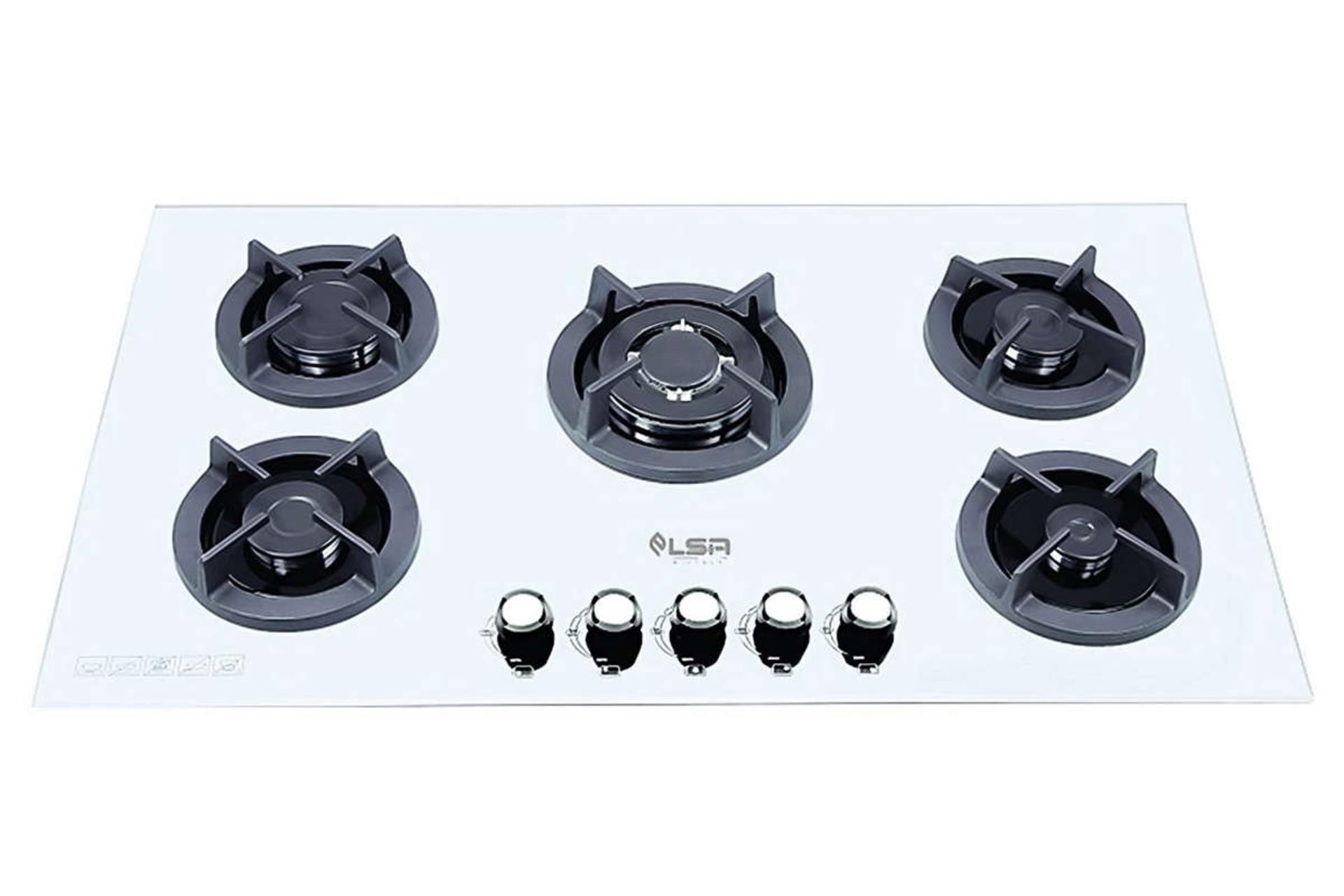 نمای جلوی اجاق گاز صفحه ای السا استیل G513W رنگ سفید