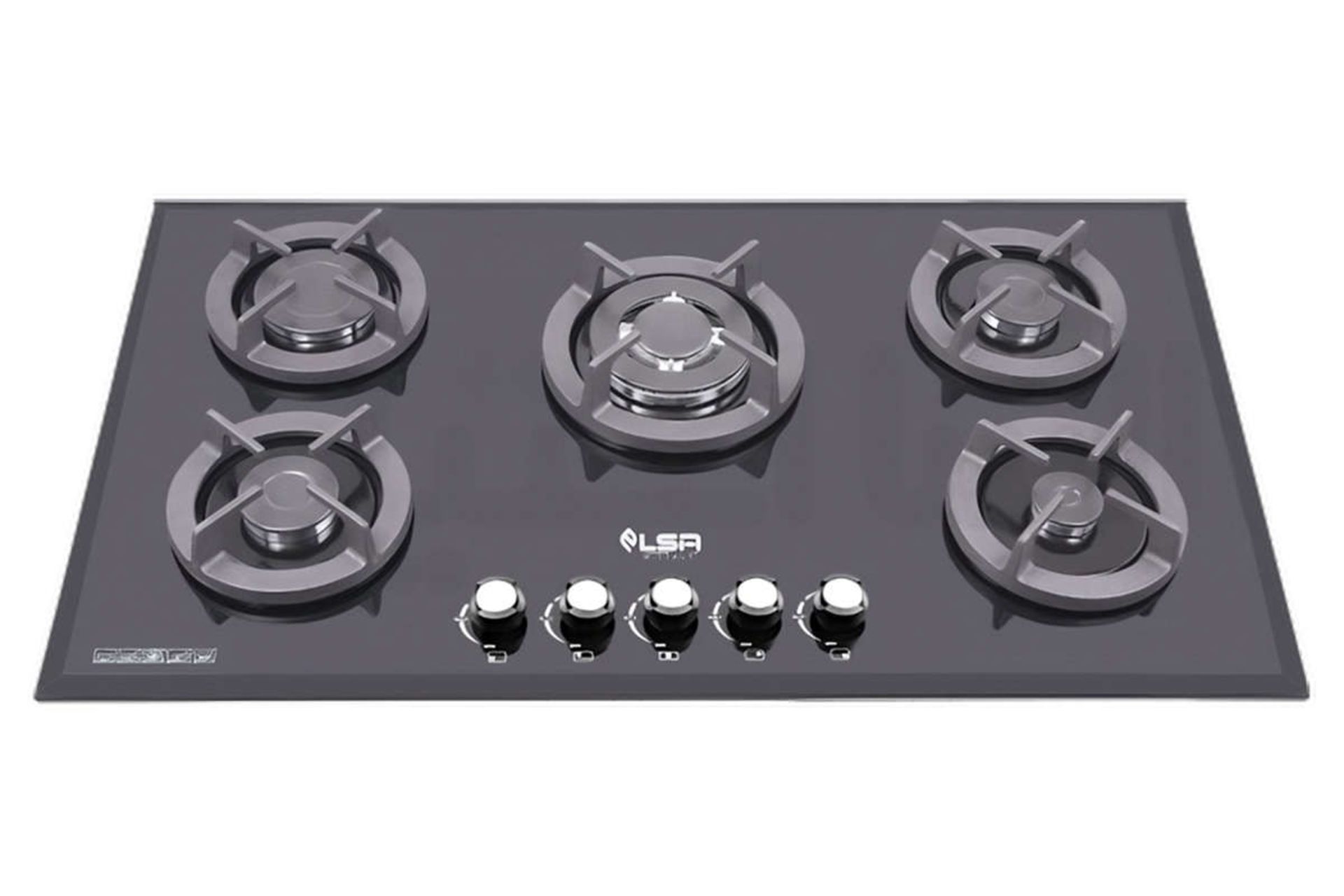 نمای جلوی اجاق گاز صفحه ای السا استیل G513 رنگ مشکی