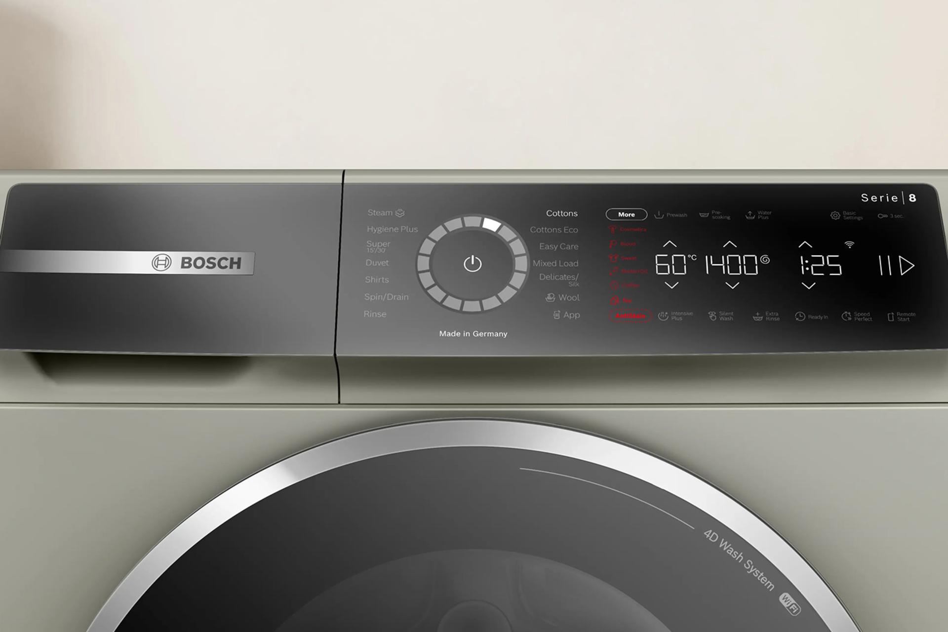 ماشین لباسشویی بوش Bosch WGB2440XGC نمای نمایشگر LED و کنترل لمسی