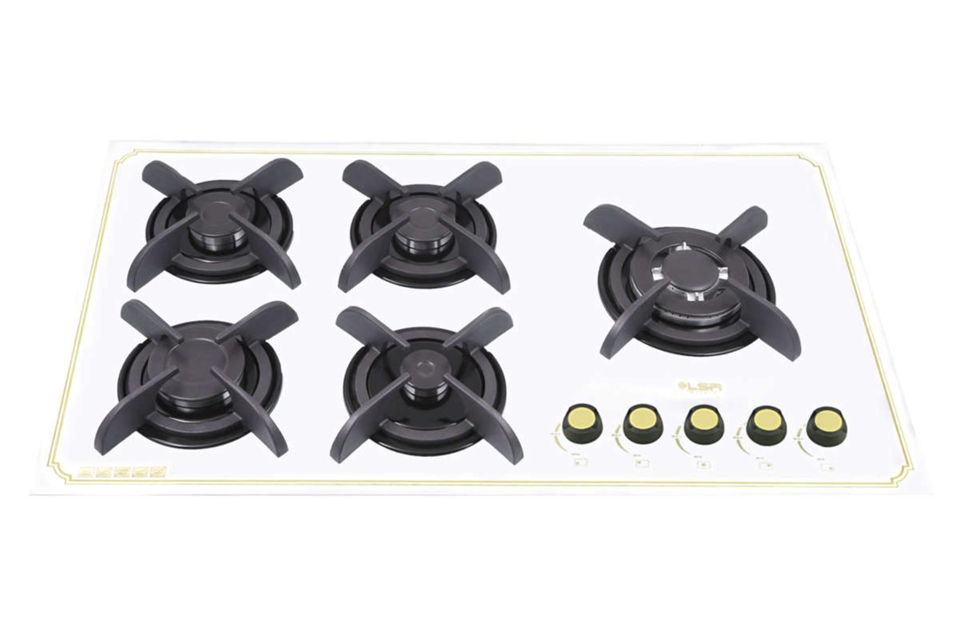 نمای جلوی اجاق گاز صفحه ای السا استیل G517W رنگ سفید