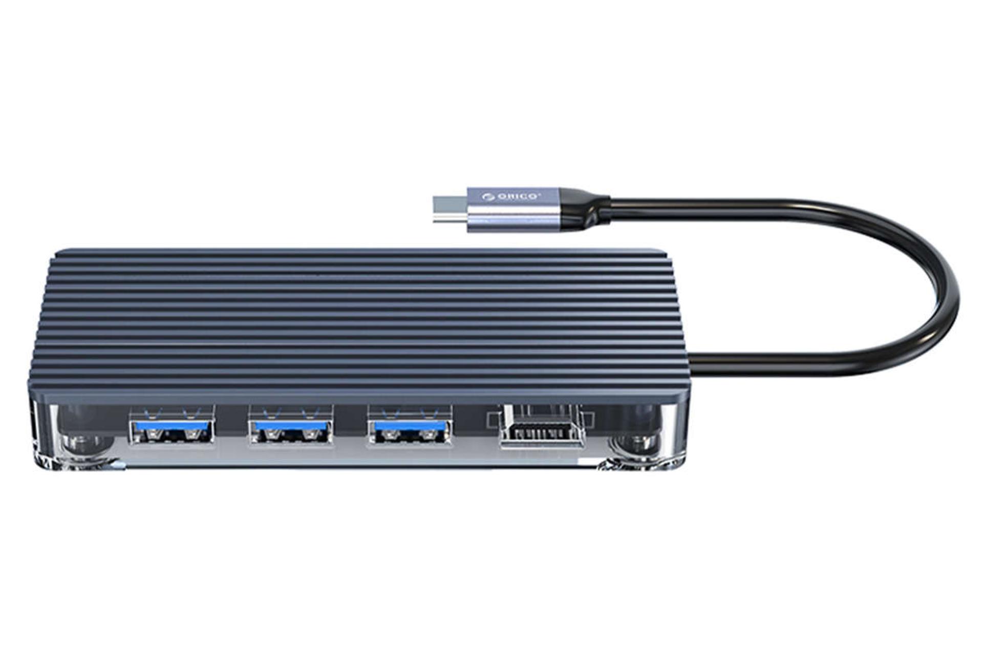 درگاه انتقال اطلاعات هاب USB-C اوریکو 6 پورت مدل WB-6RJ