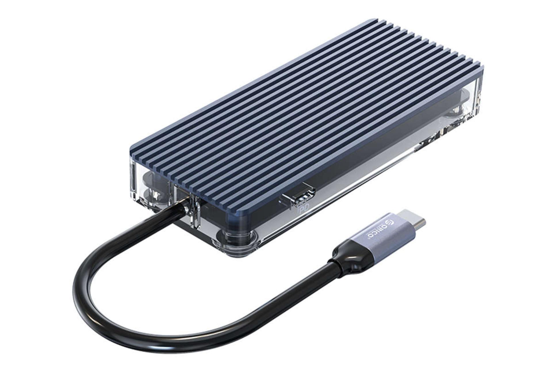 مرجع متخصصين ايران نماي سمت راست هاب USB-C اوريكو 6 پورت مدل WB-6RJ