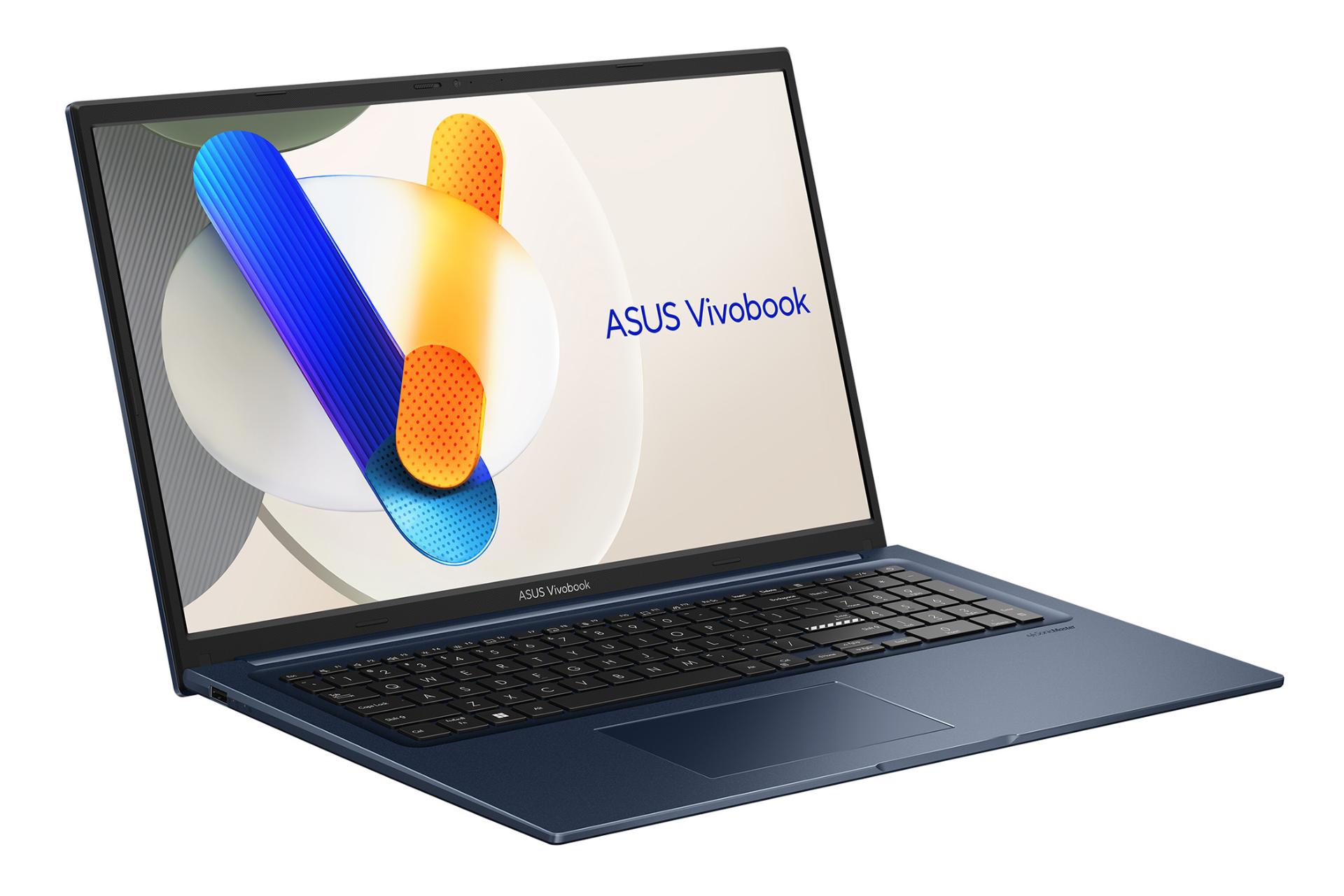 لپ تاپ ایسوس ASUS Vivobook 17 X1704VA نمای جلو و چپ