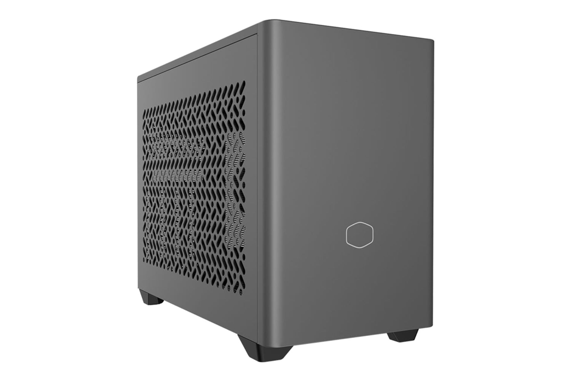 نمای نیمرخ کیس کامپیوتر کولر مستر NR200P MAX V2 با نمایش پنل جلو و کناری