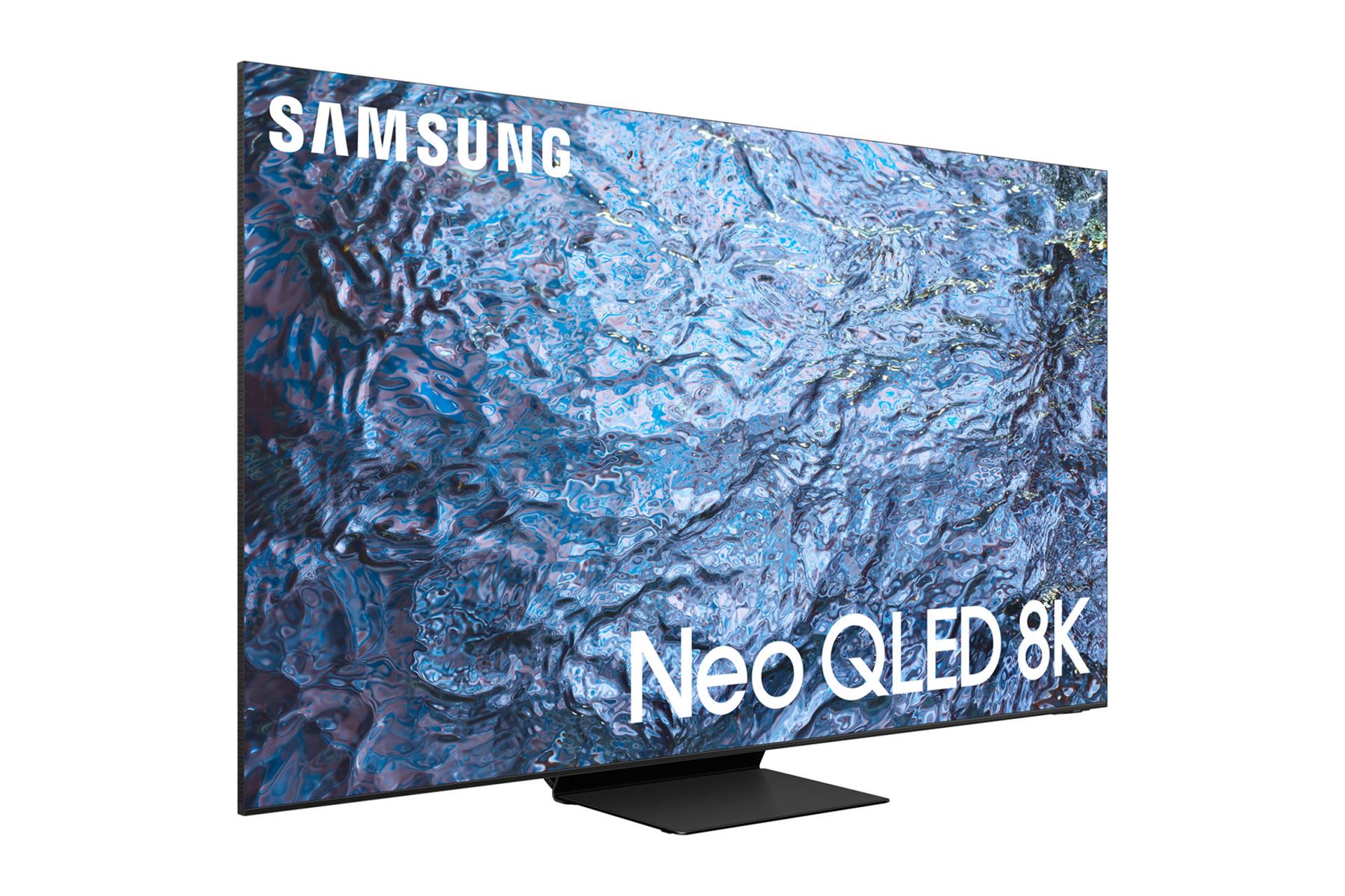 تلویزیون سامسونگ Samsung QN900C نمای جلو و چپ