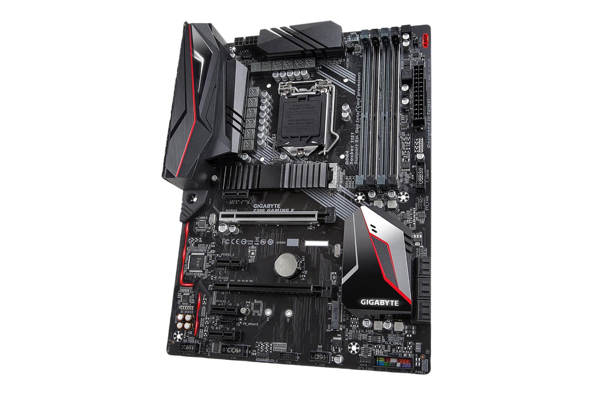 نمای کناری مادربرد گیگابایت GIGABYTE Z390 GAMING X (rev. 1.0)