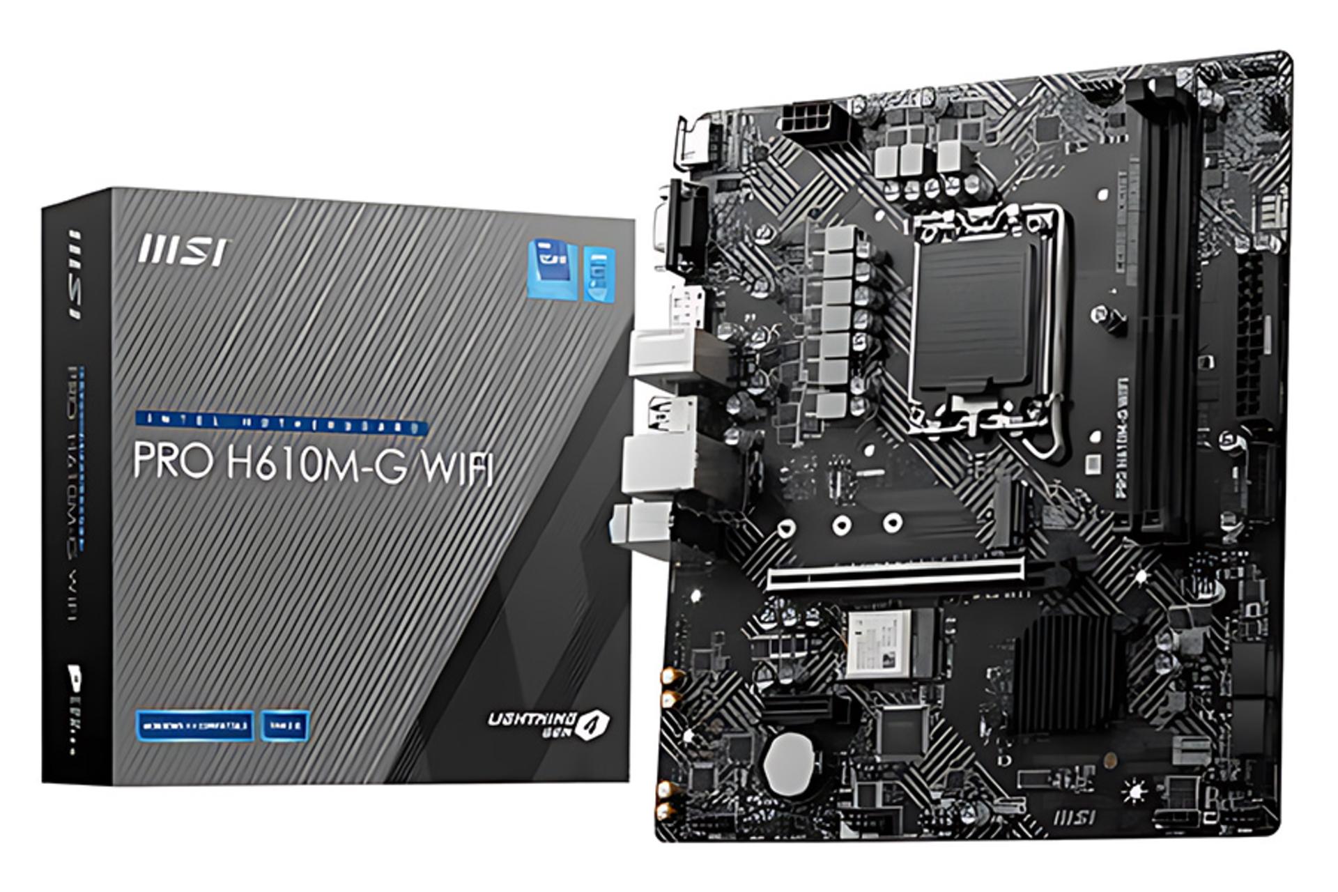 مادربرد ام اس آی MSI PRO H610M-G WIFI به همراه جعبه