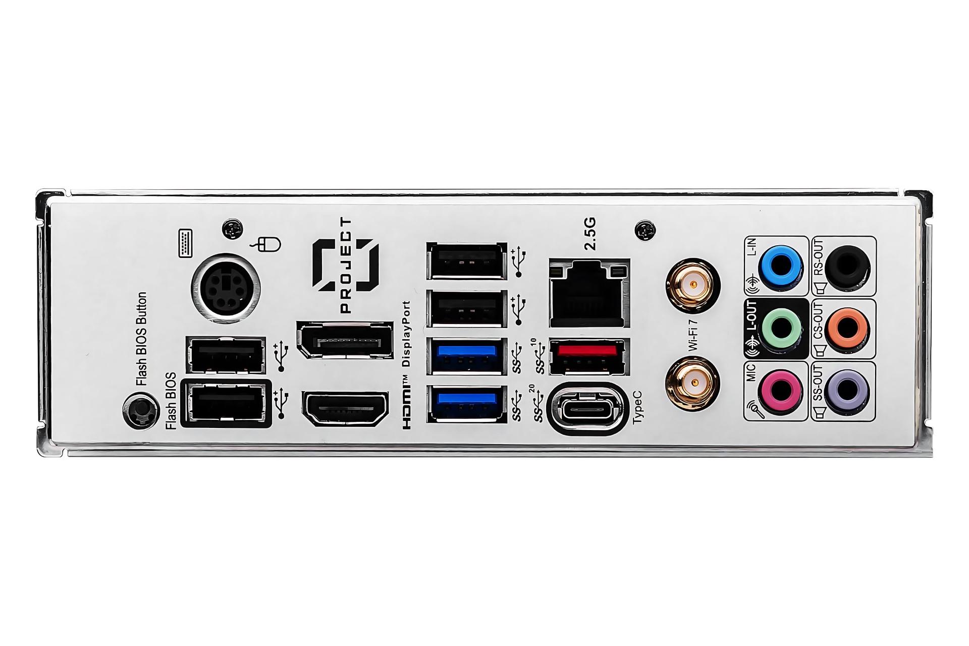 درگاه های مادربرد ام اس آی MSI Z790 PROJECT ZERO
