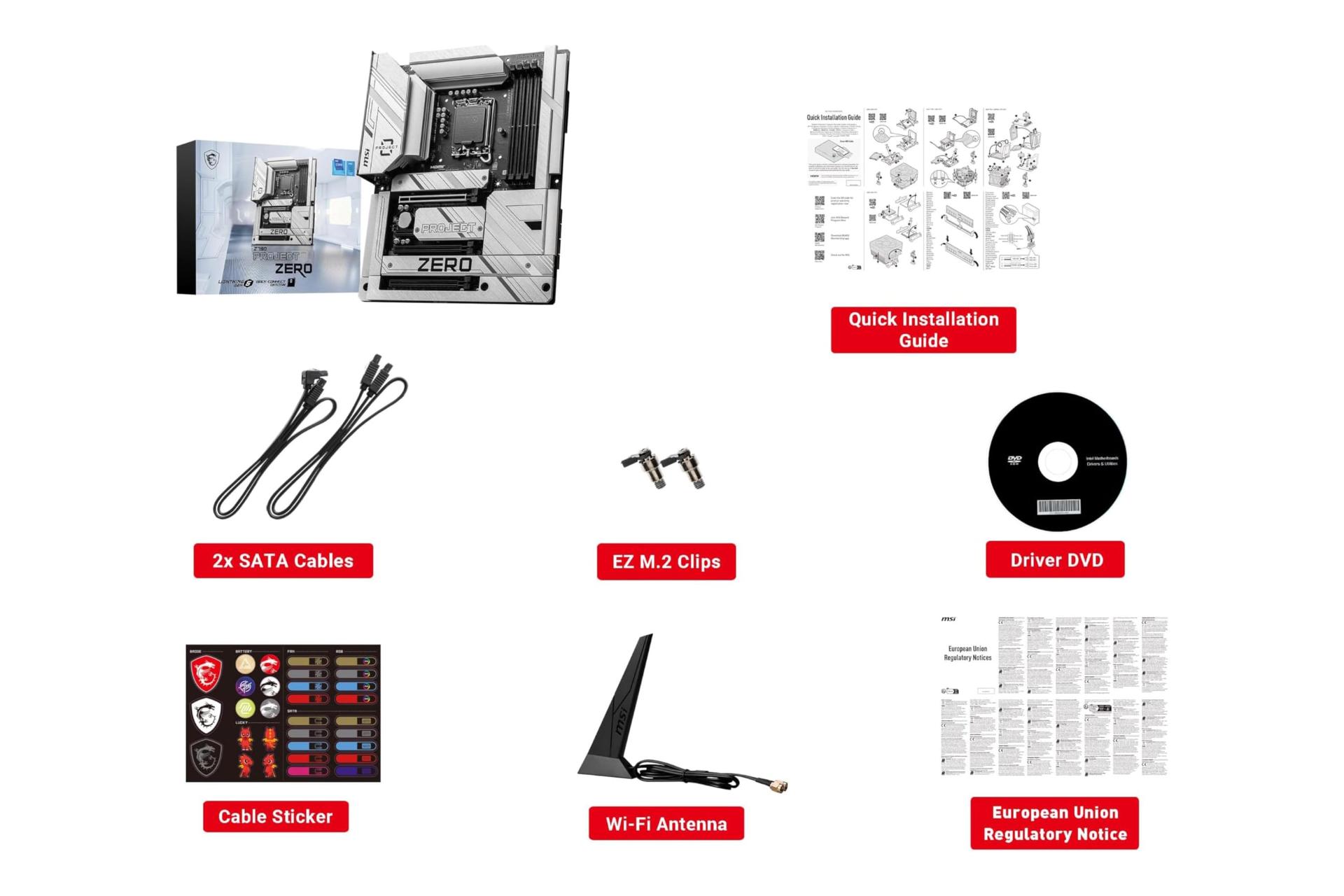اقلام همراه مادربرد ام اس آی MSI Z790 PROJECT ZERO