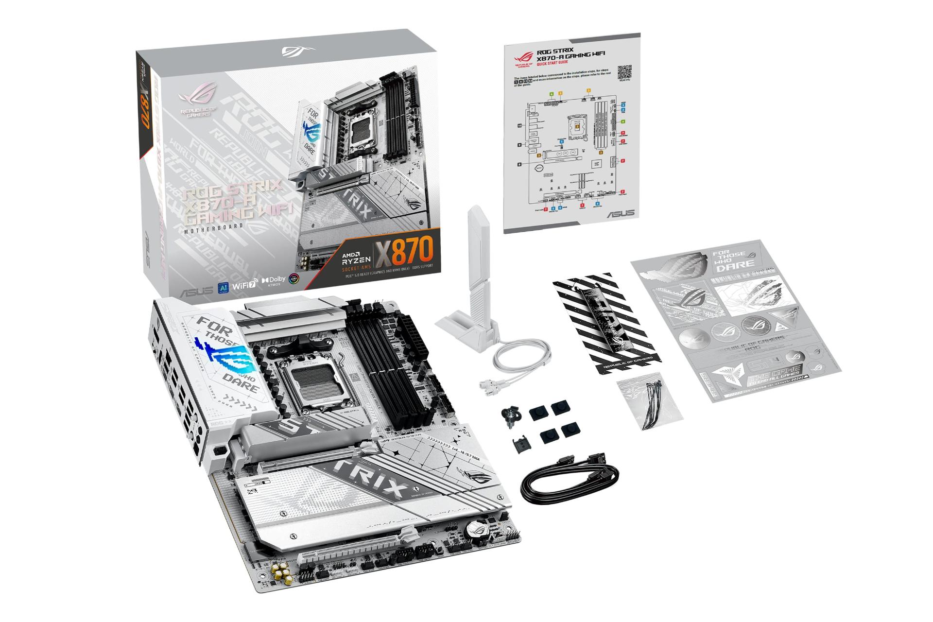 مادربرد ایسوس ASUS ROG STRIX X870-A GAMING WIFI با جعبه و اقلام همراه