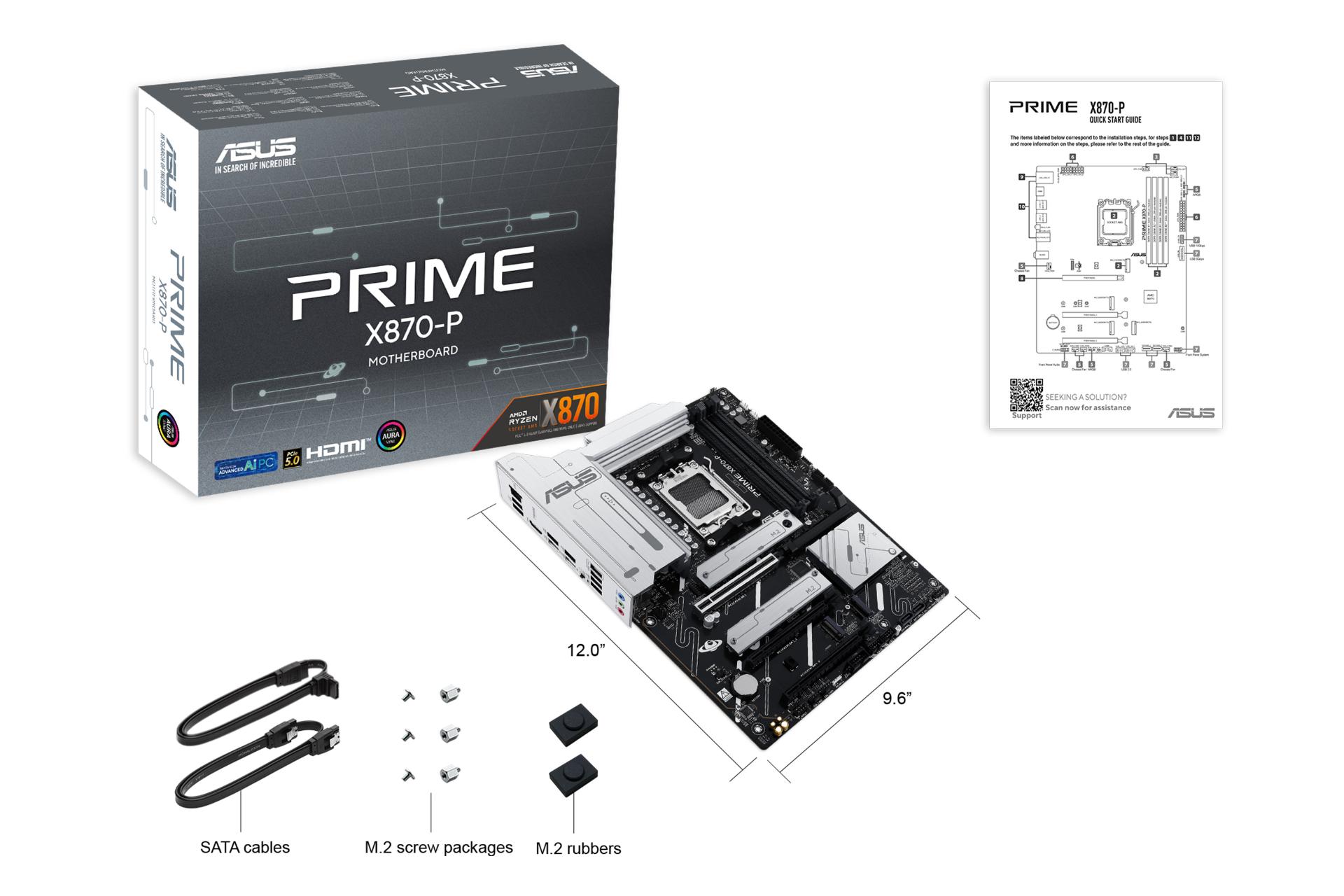 مادربرد ایسوس ASUS PRIME X870-P با جعبه و اقلام همراه