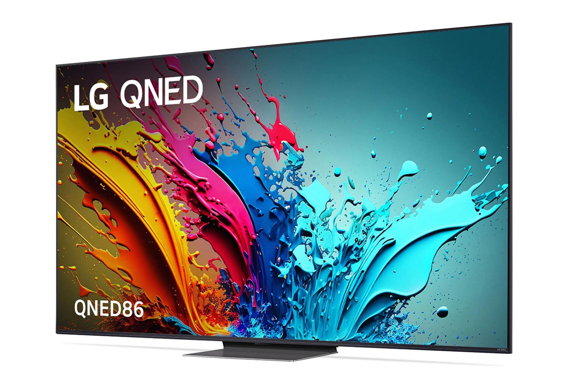 تلویزیون ال جی LG QNED86 2024 نمای جلو و راست