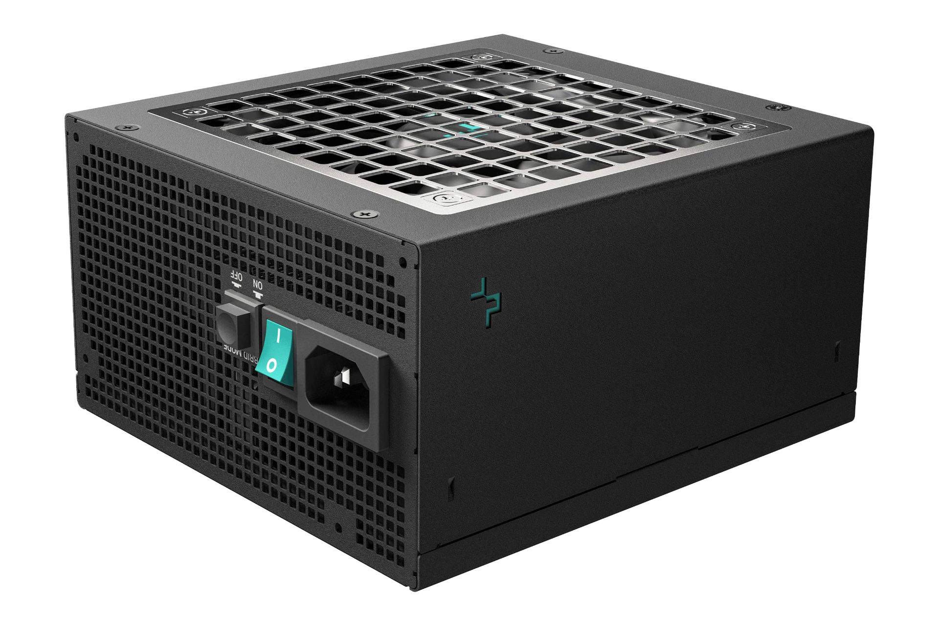 نمای نیمرخ پاور کامپیوتر دیپ کول PX1000P با توان 1000 وات با نمایش پنل کناری، پشت و بالا