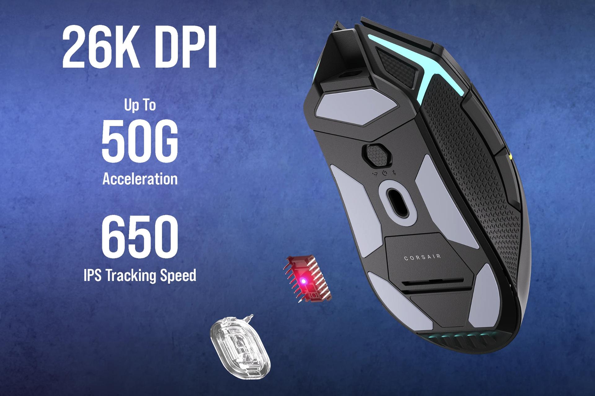 نمای پایین ماوس کورسیر Corsair NIGHTSABRE