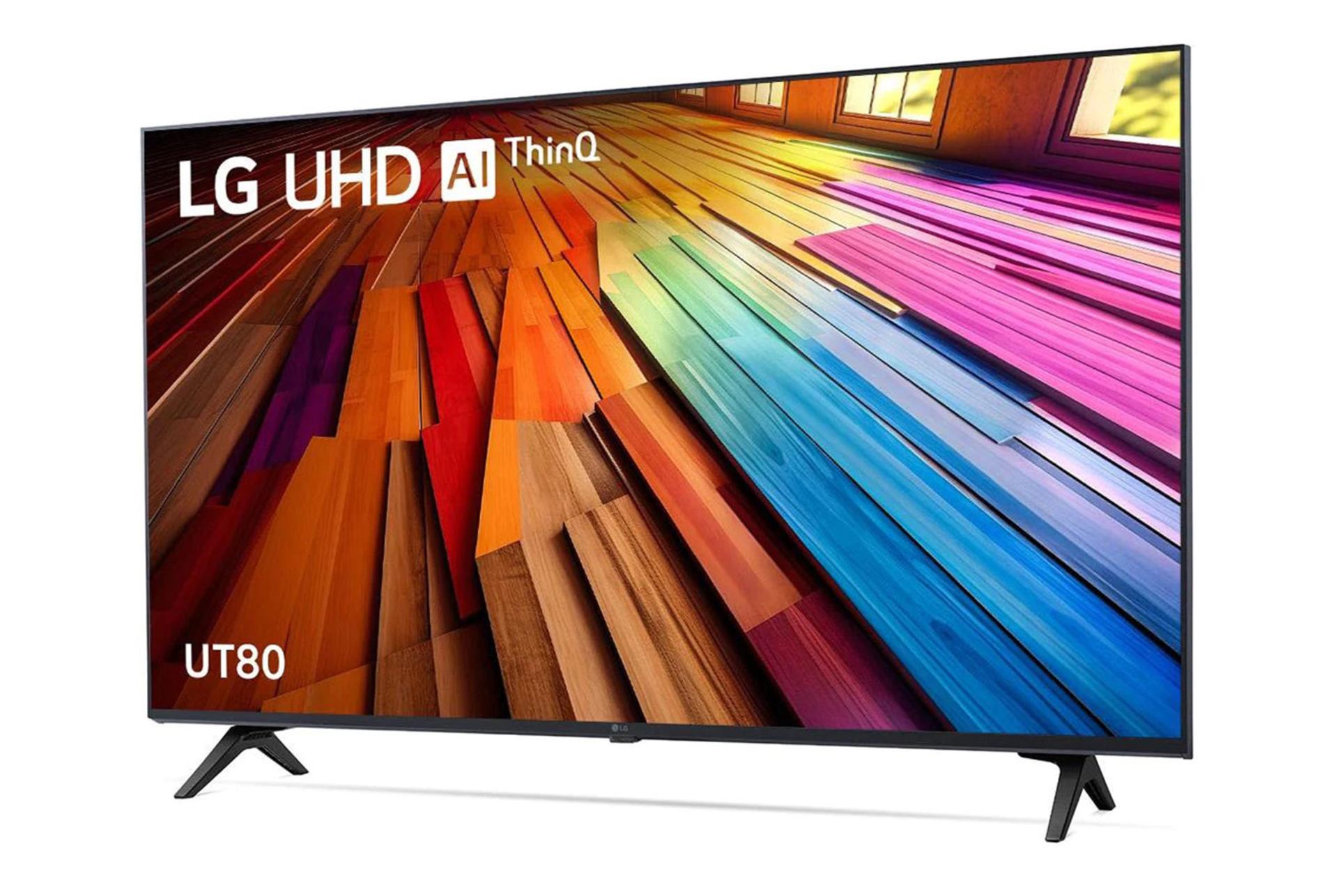 تلویزیون ال جی LG UT8050 نمای جلو و راست