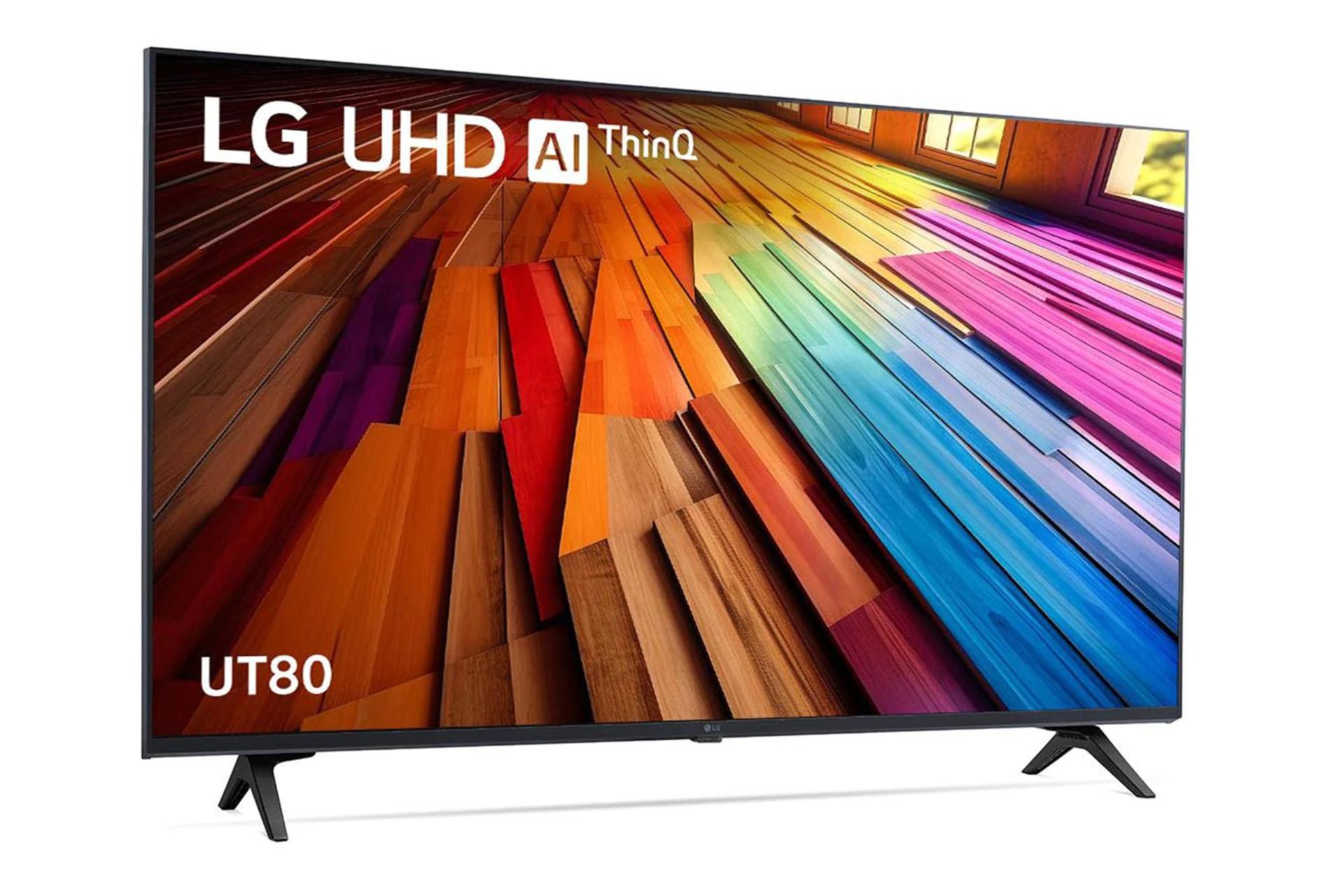 تلویزیون ال جی LG UT8050 نمای جلو و چپ