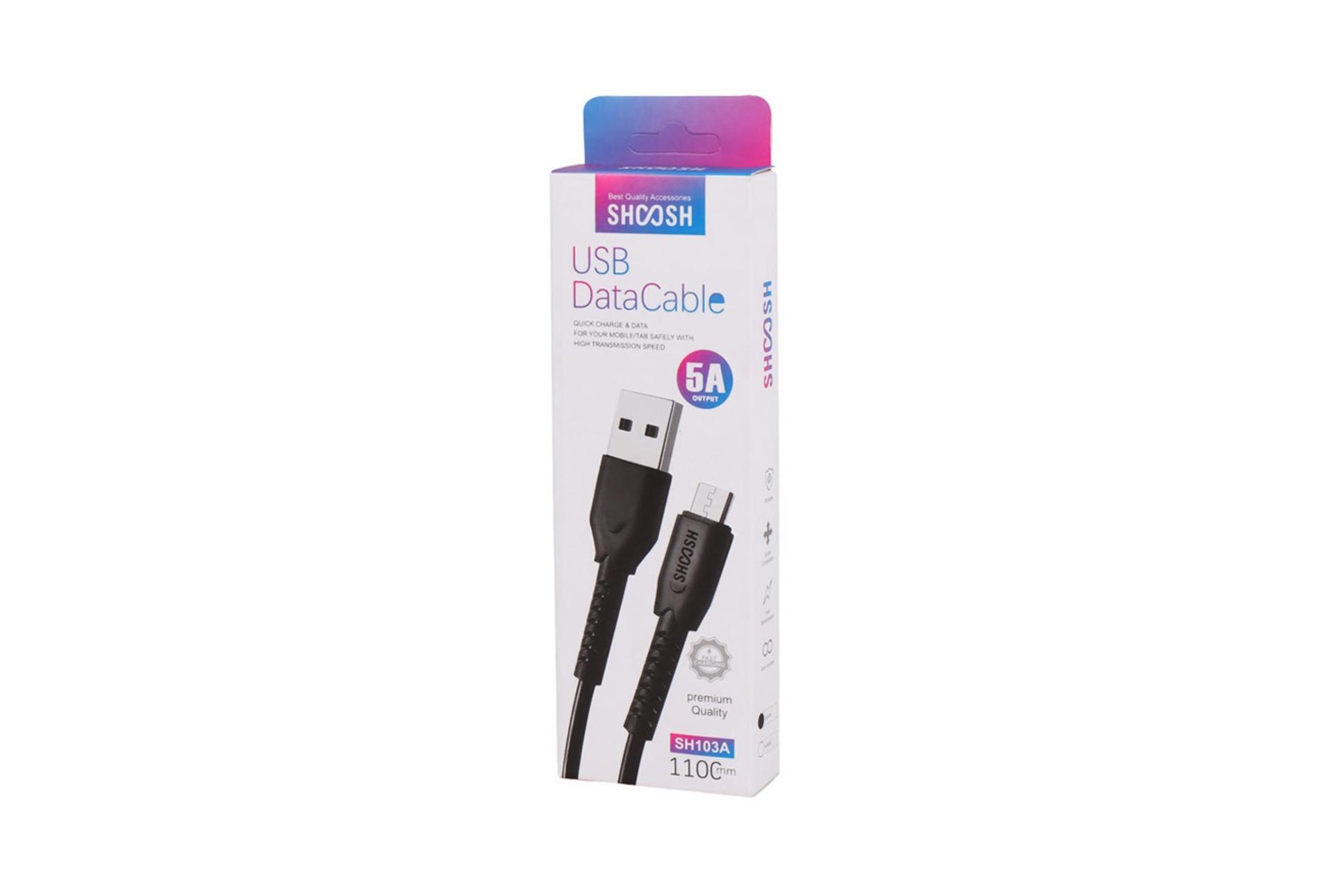 جعبه کابل شارژ USB شوش Type-A به Micro-USB مدل SH103A با طول 1.1 متر