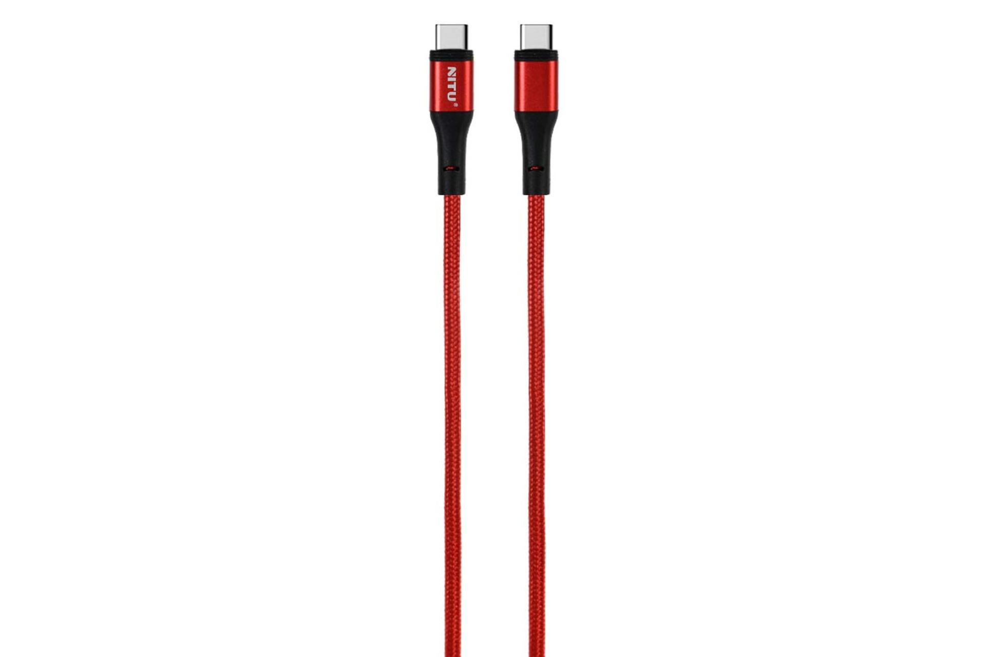 کابل شارژ USB نیتو Type-C به Type-C مدل NC37 با طول 0.3 متر رنگ قرمز