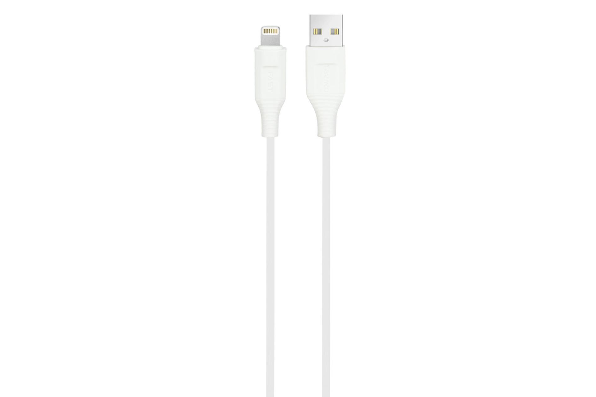 کابل شارژ USB ترانیو Type-A به Lightning مدل T-S17I با طول 1 متر رنگ سفید